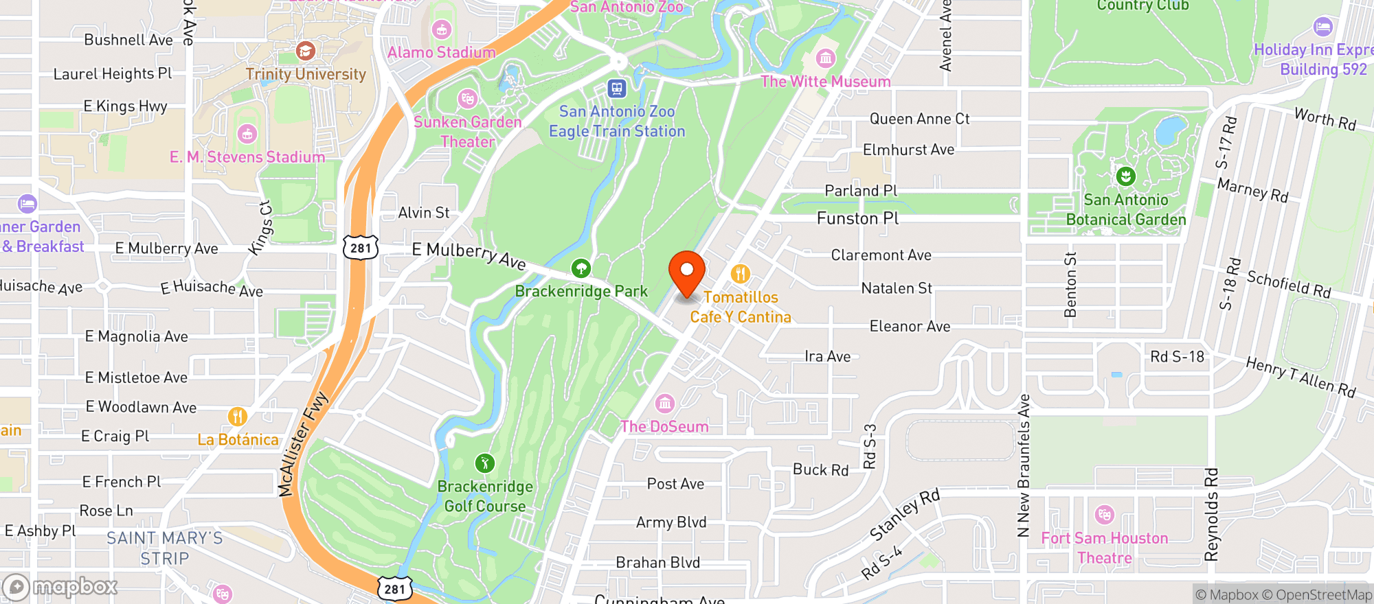 Map showing Ranch Motel