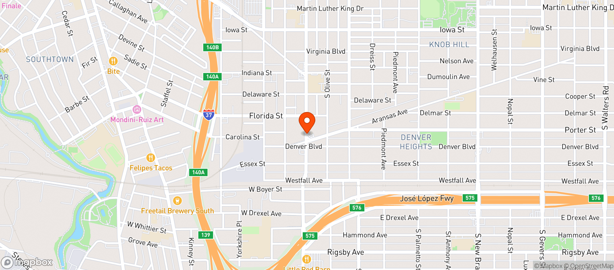 Map showing Hackberry Food Mart