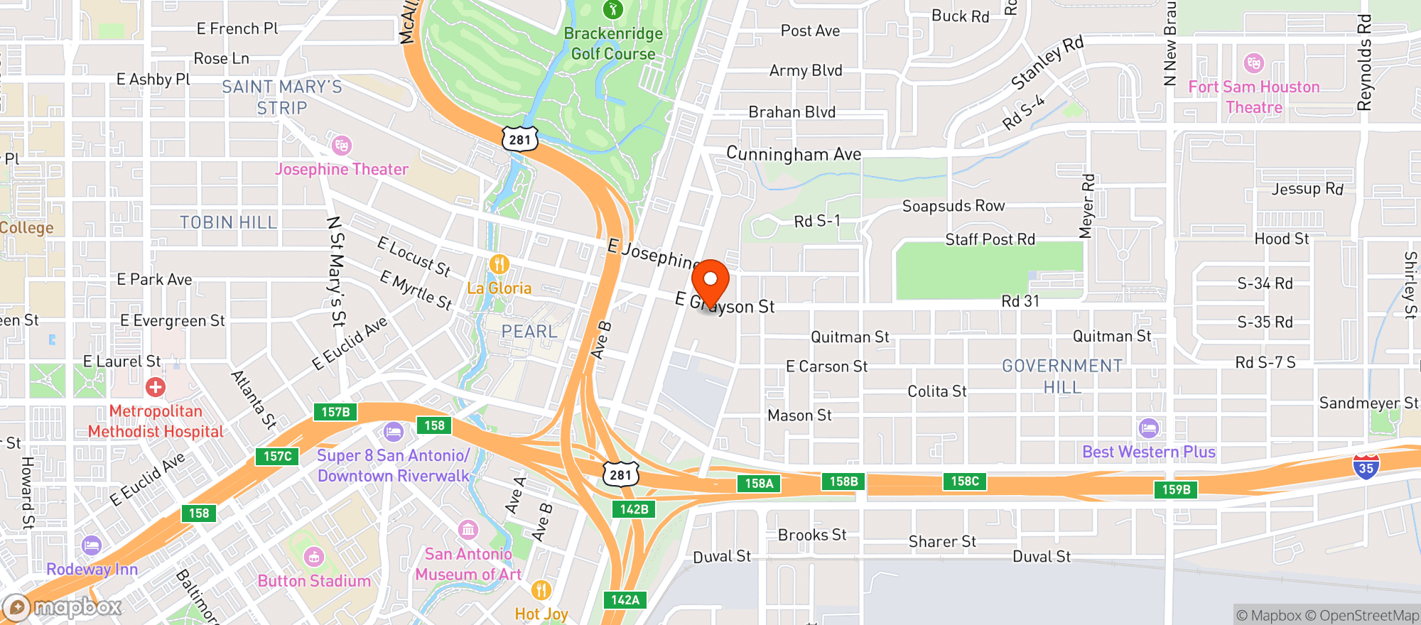 Map showing The Modernist