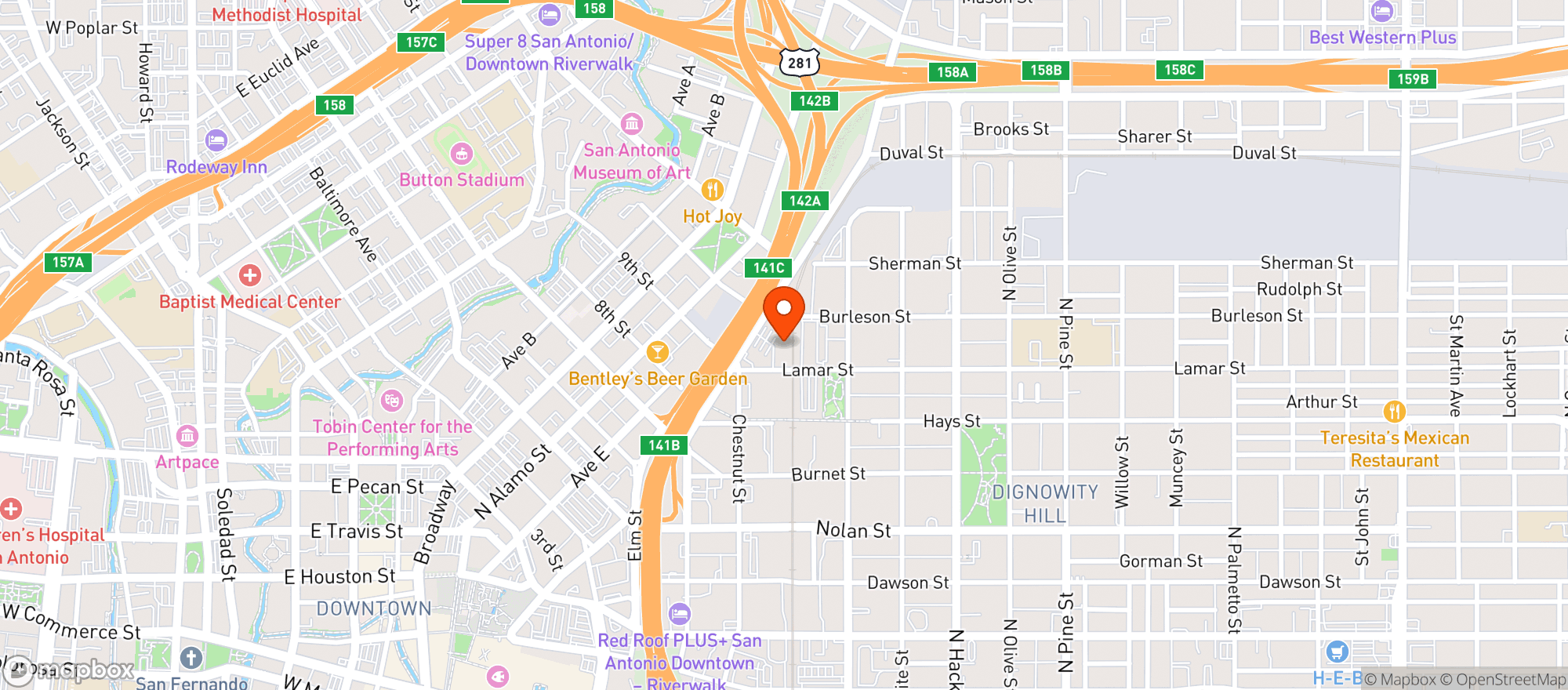 Map showing Southwest Elixers