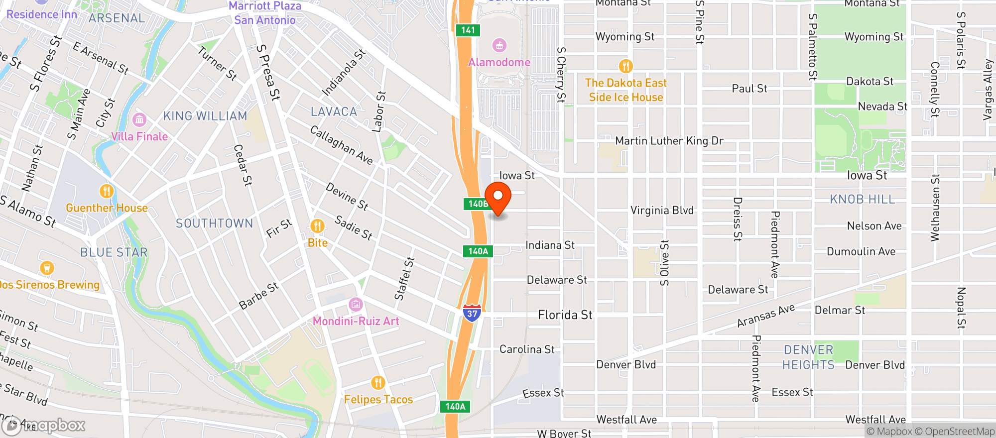 Map showing Reese Bros Barbecue