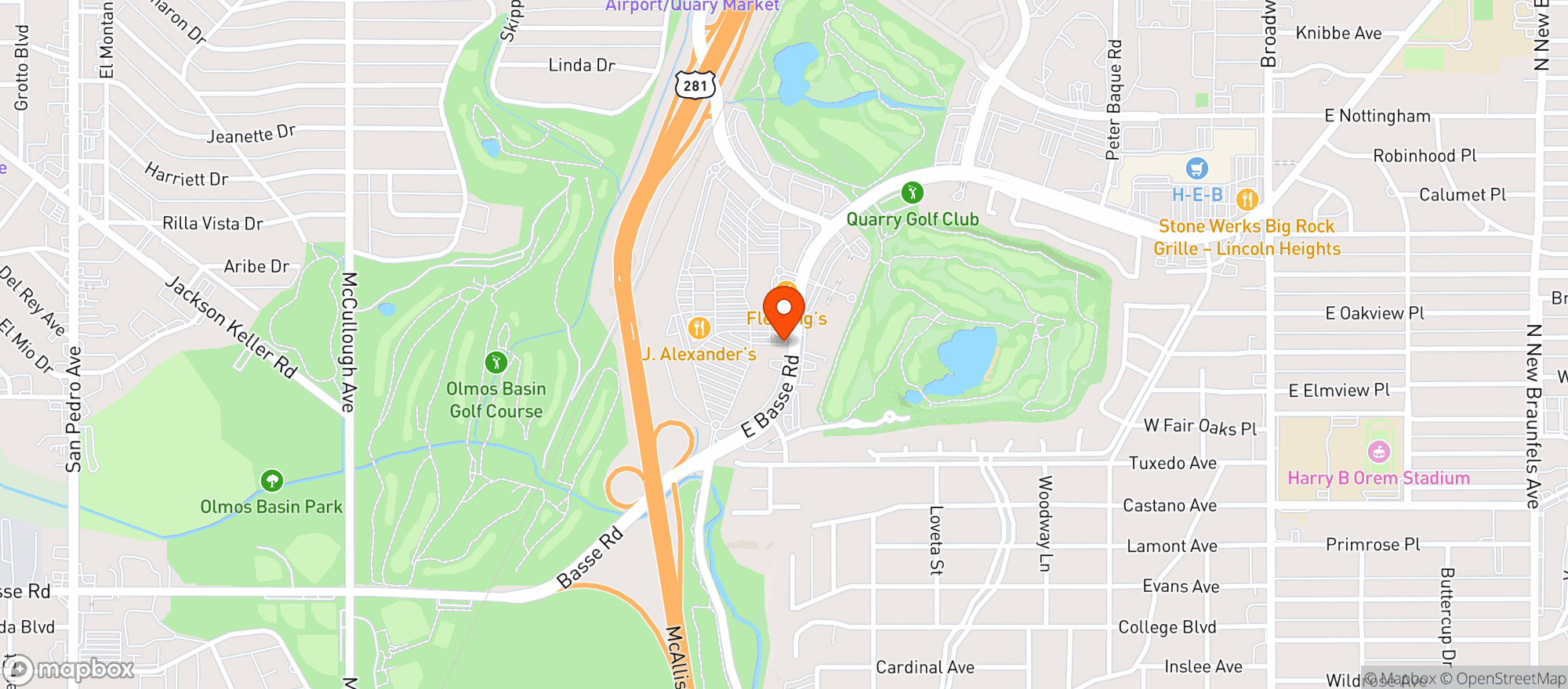 Map showing Flemings Prime Steakhouse