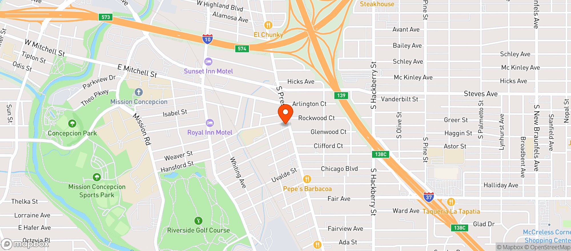 Map showing Minnies Ice House