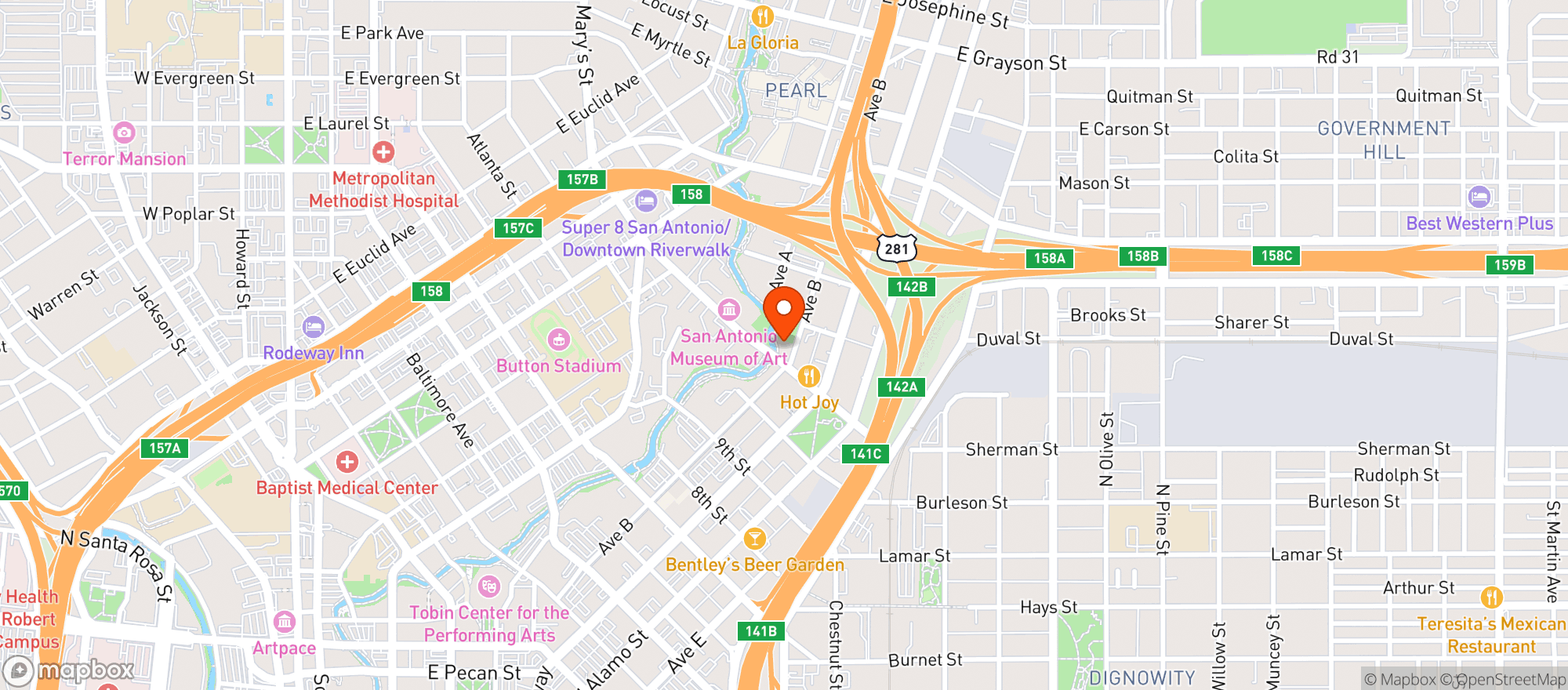 Map showing Elsewhere Garden Bar & Kitchen