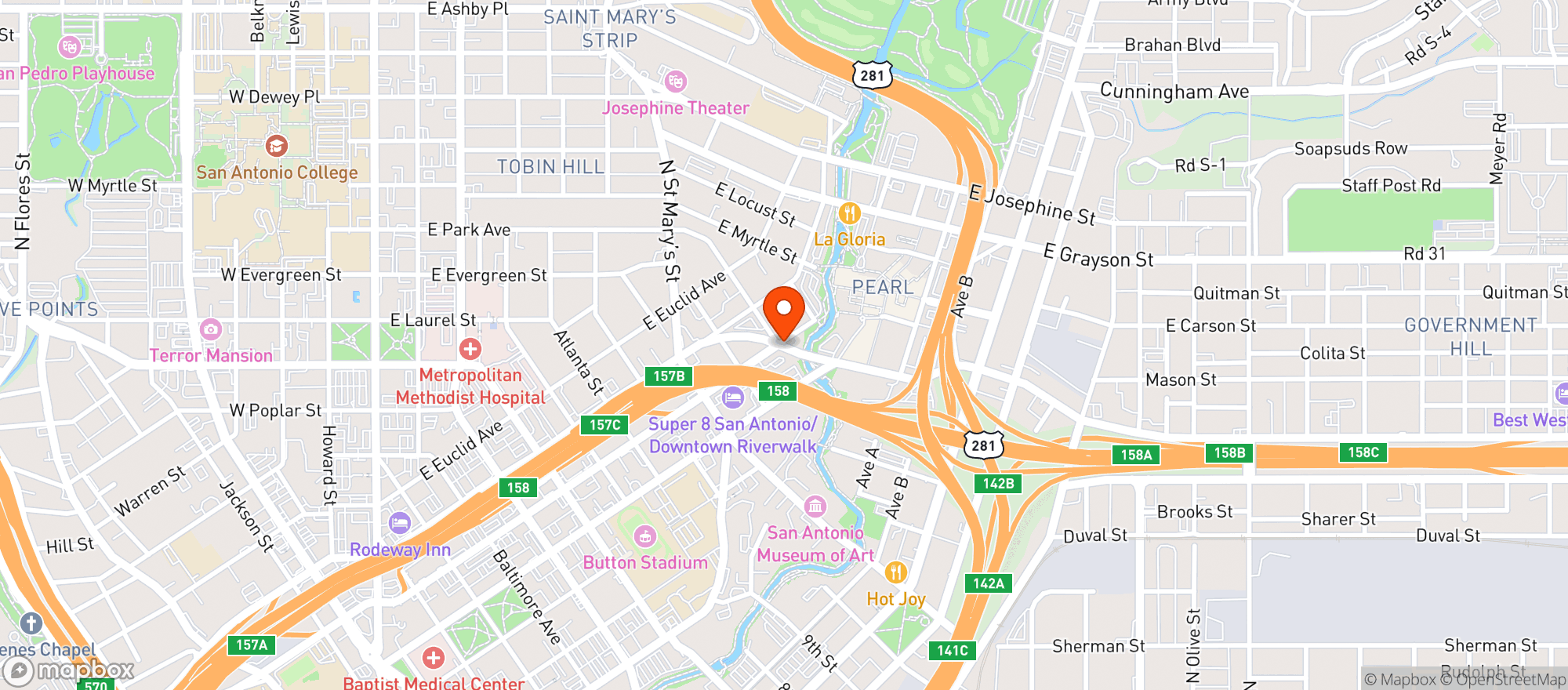 Map showing Ottos Icehouse