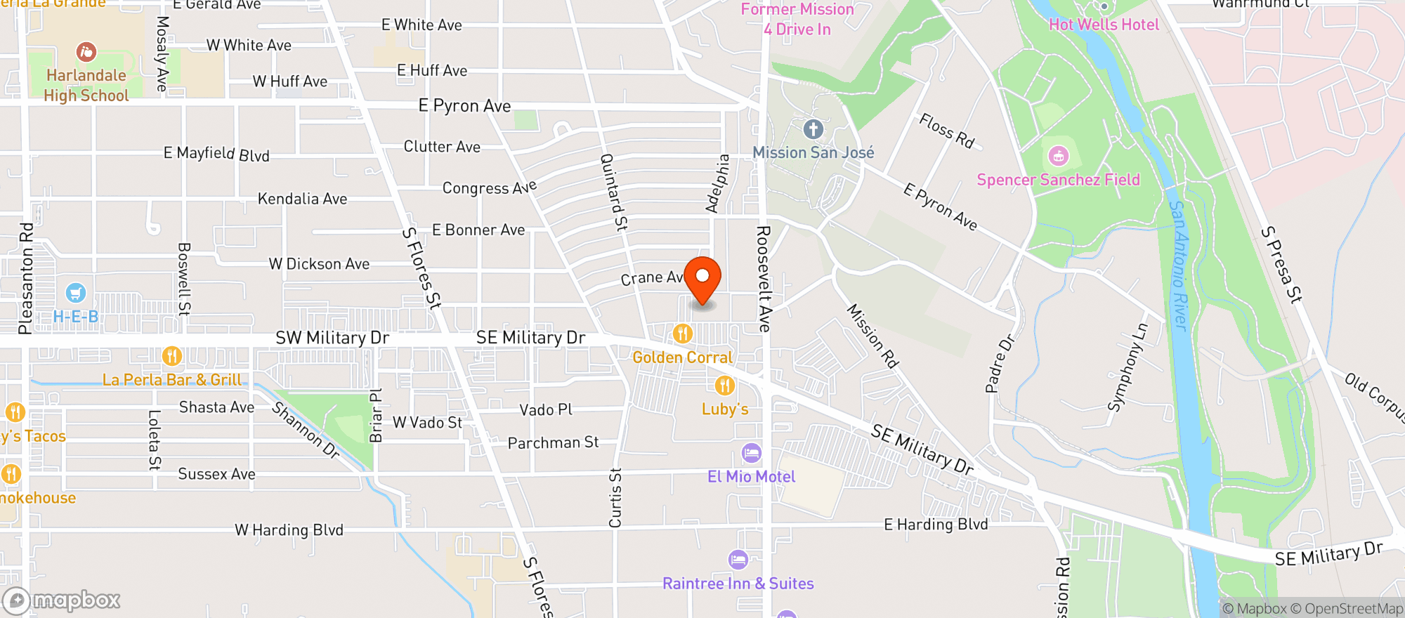 Map showing D & B Liquor #w28