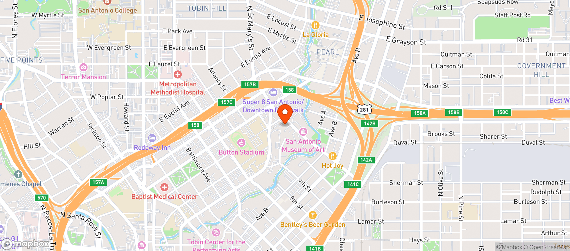 Map showing River North Ice House