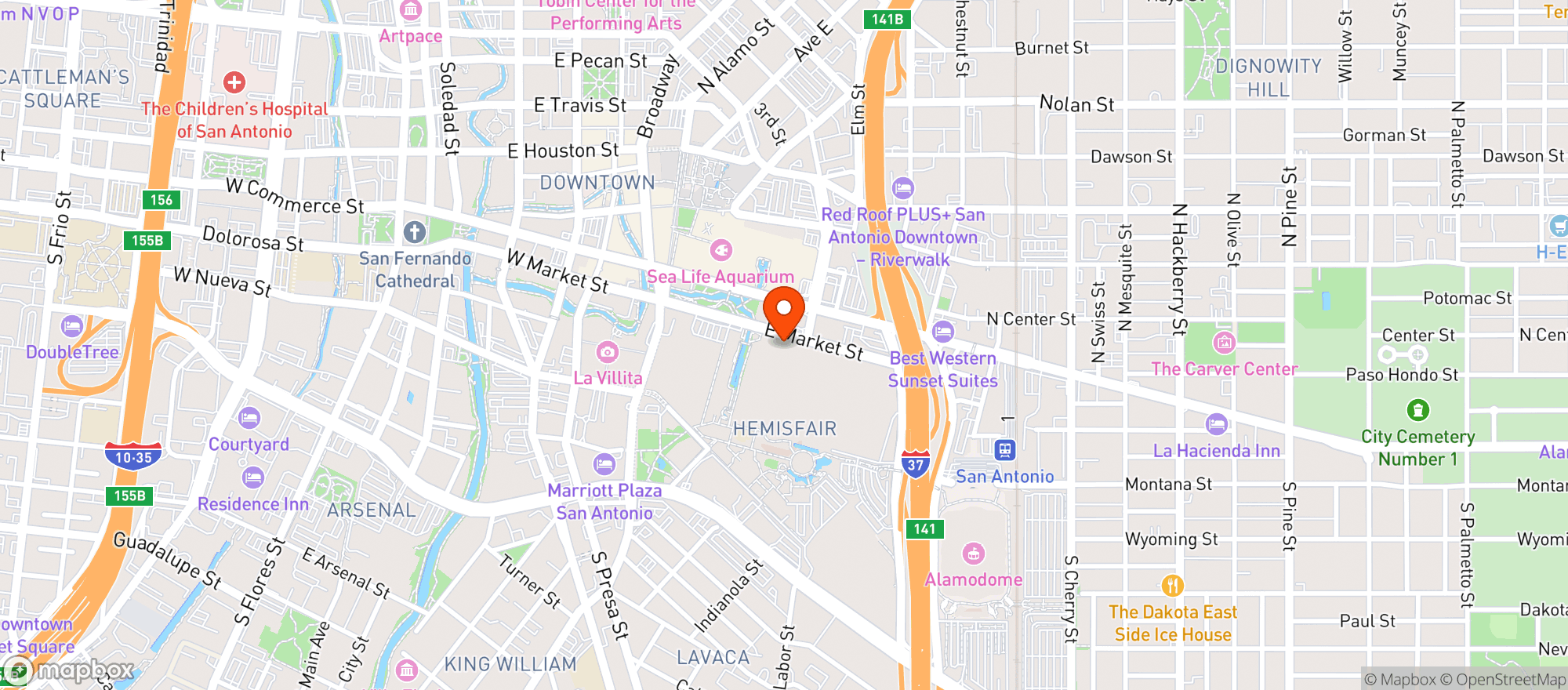 Map showing Grand Hyatt #satgh