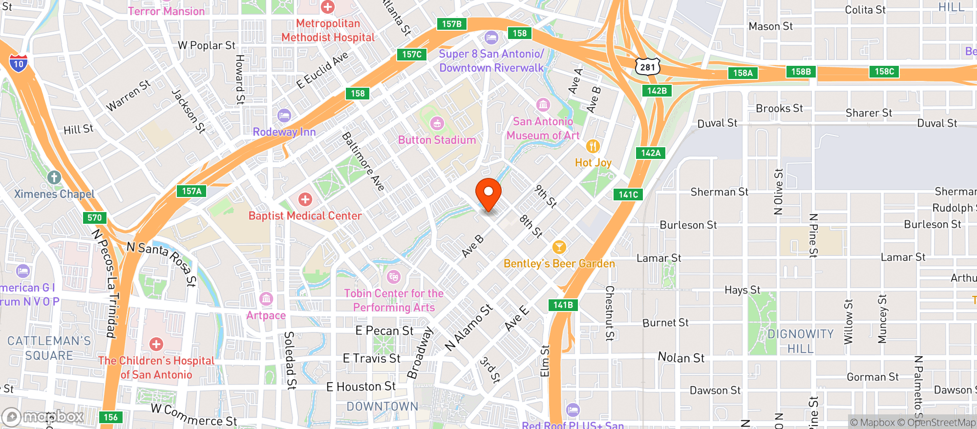 Map showing Back Unturned Brewing Co