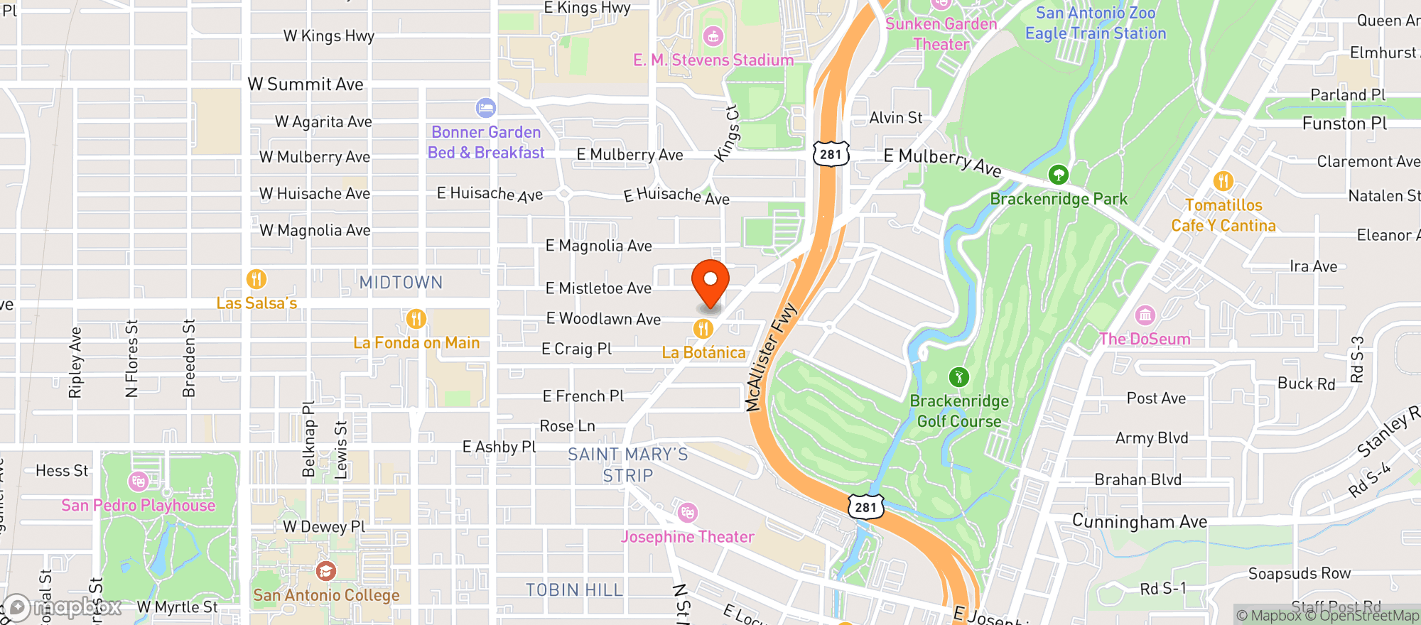 Map showing Faust Tavern
