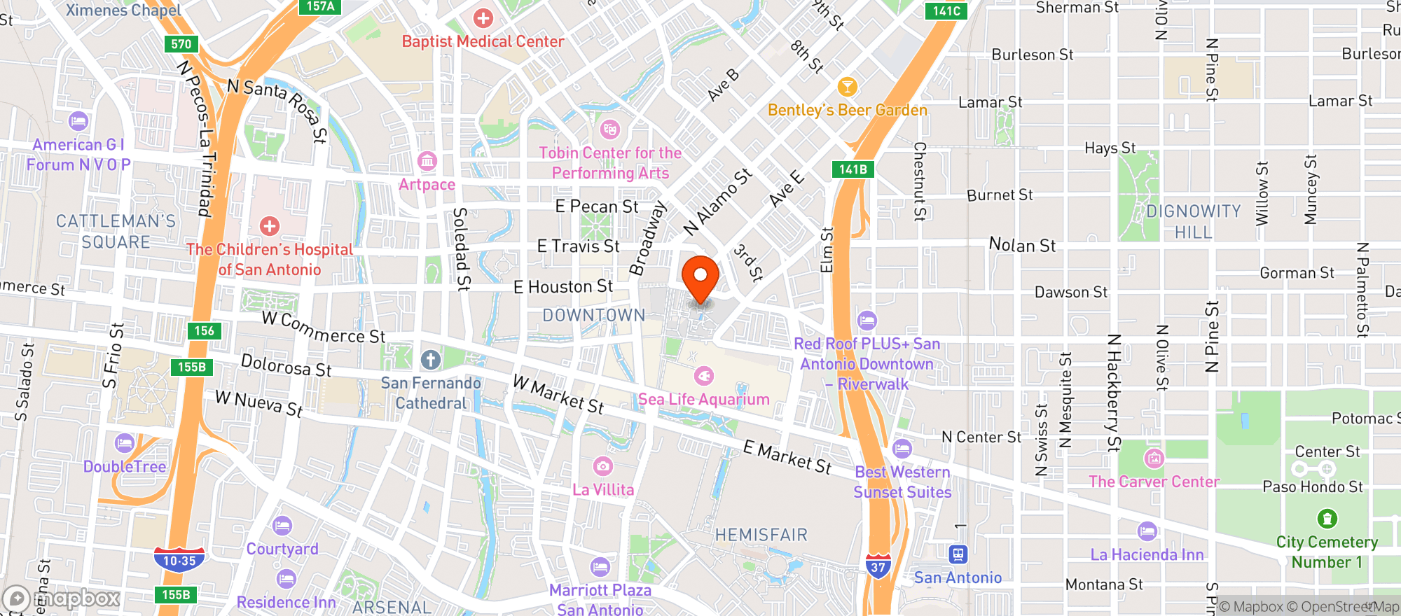 Map showing The Alamo Gift Shop