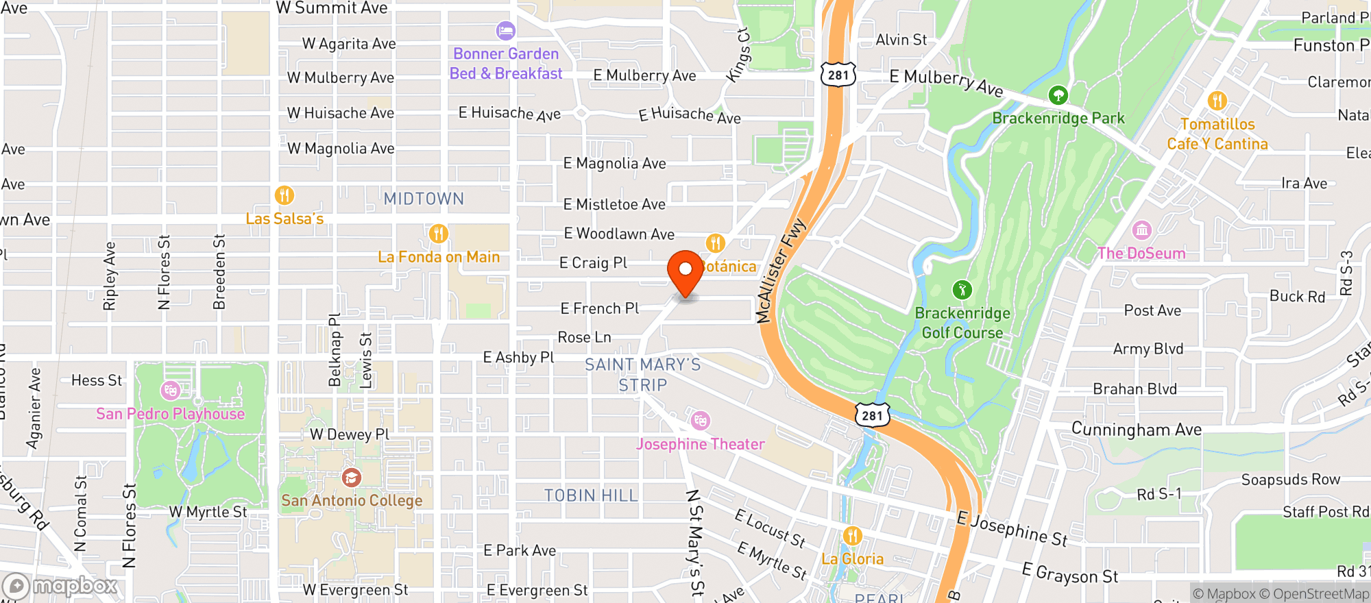 Map showing Slackers