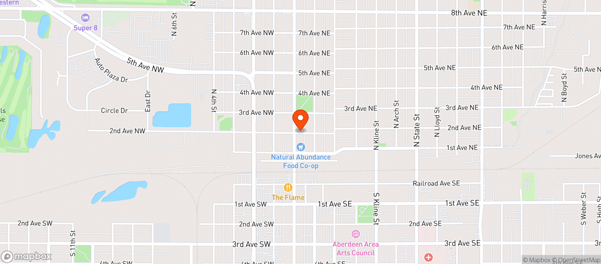 Map showing Natural Abundance Food Co-Op