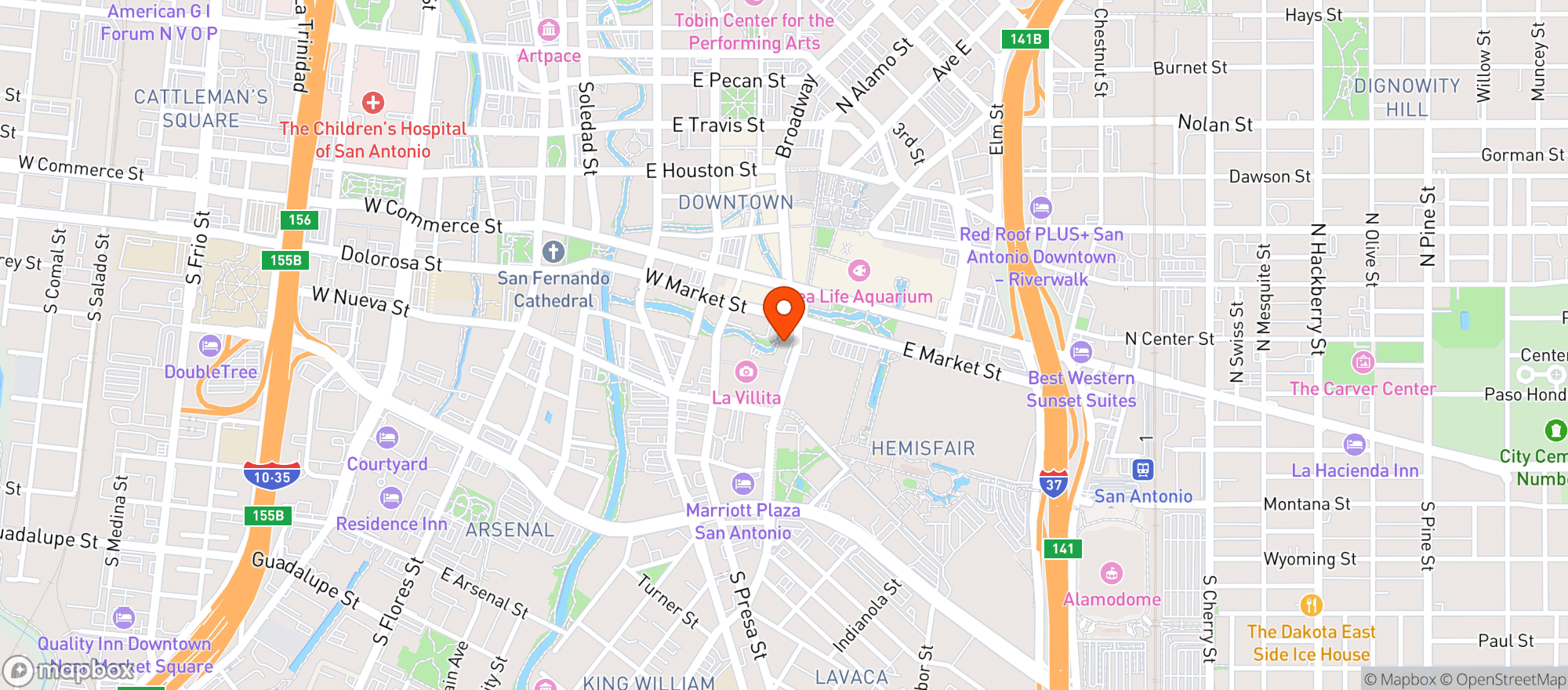 Map showing Hilton
