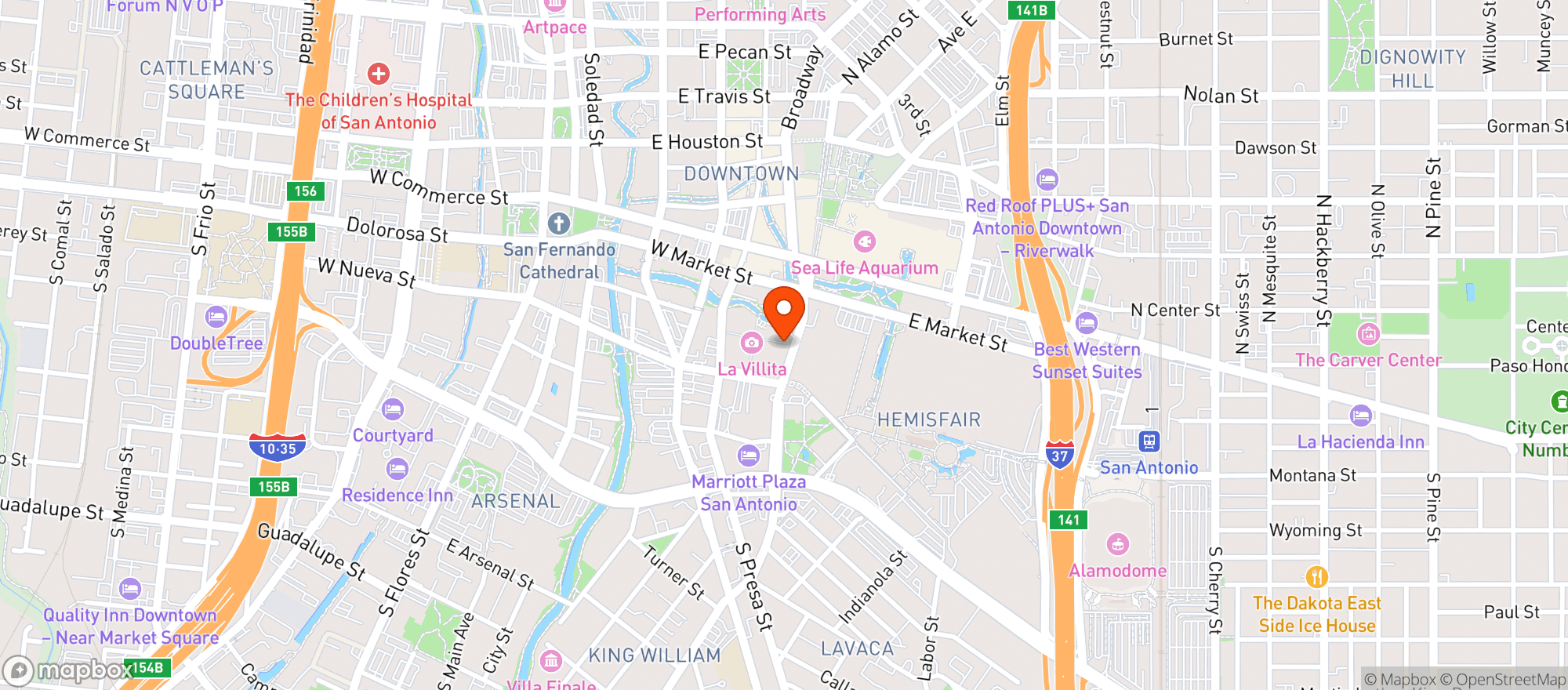 Map showing Guadalajara Grill