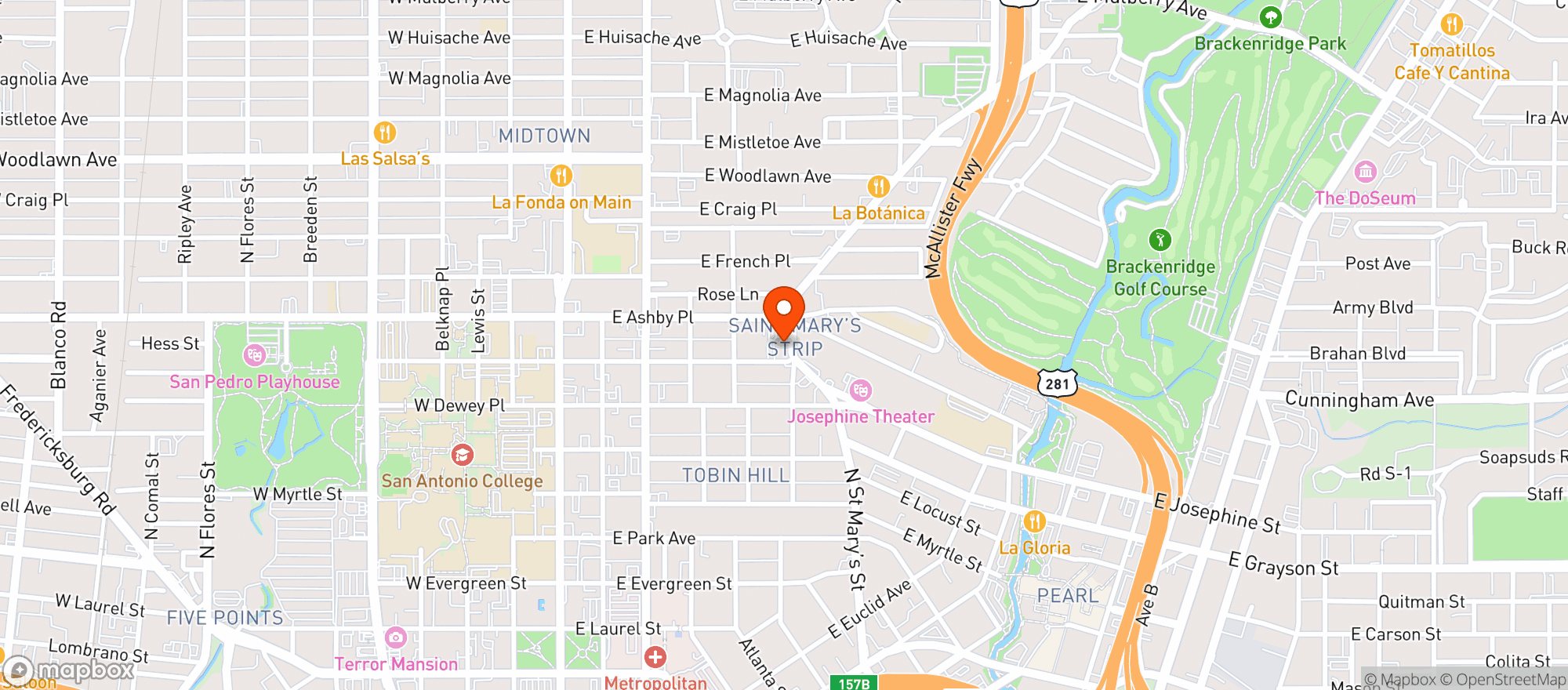 Map showing Amp Room The