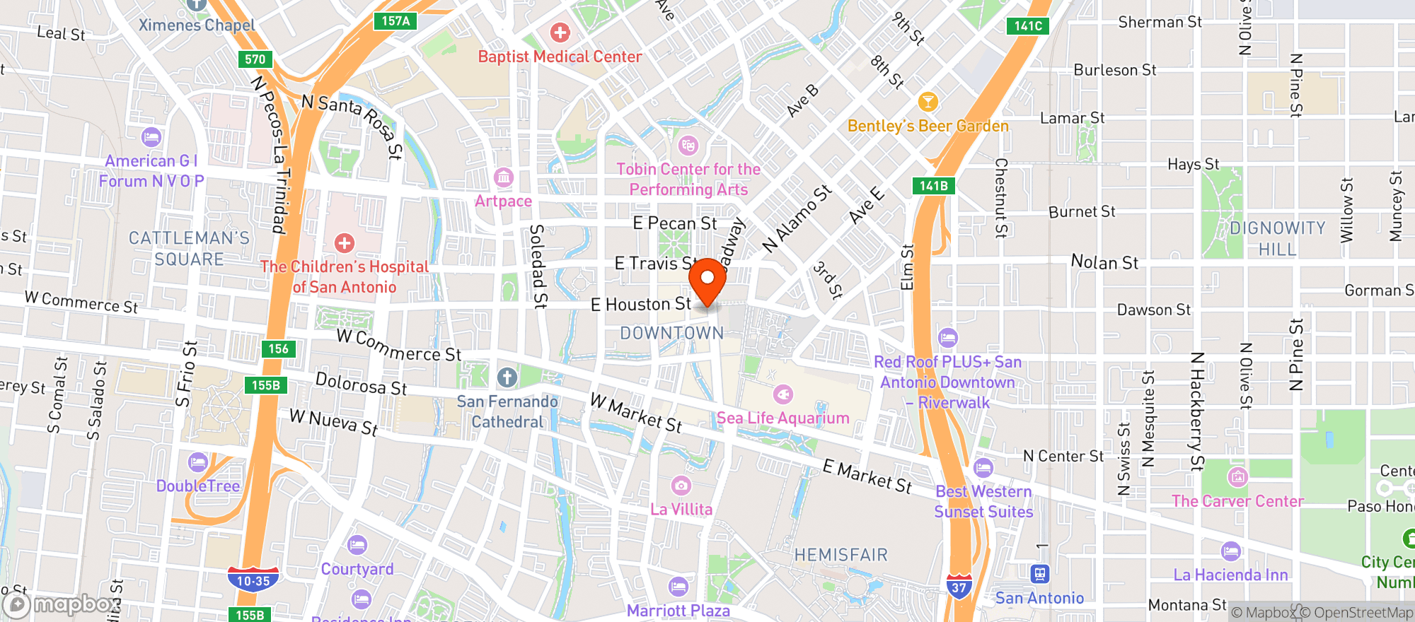 Map showing The Rose Of San Antonio