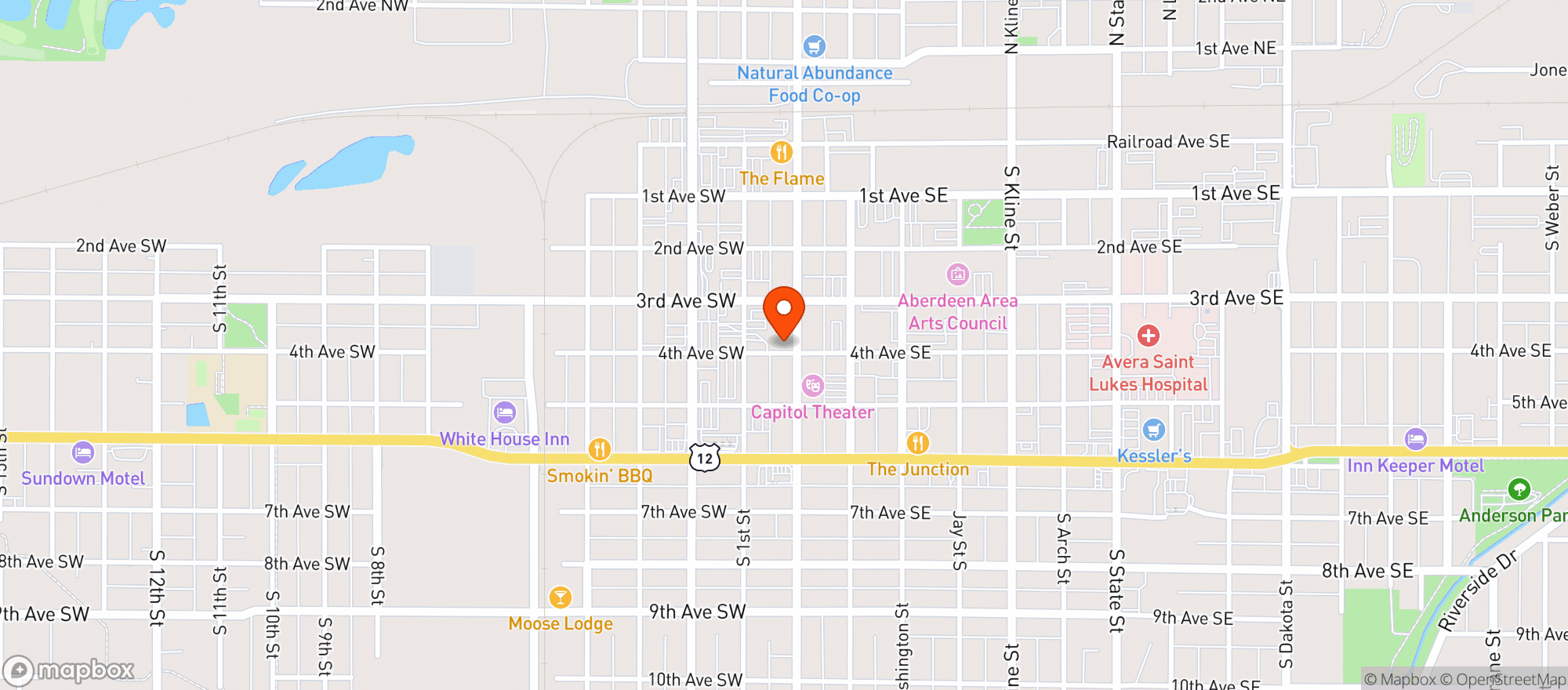 Map showing Three22 Kitchen & Cocktails
