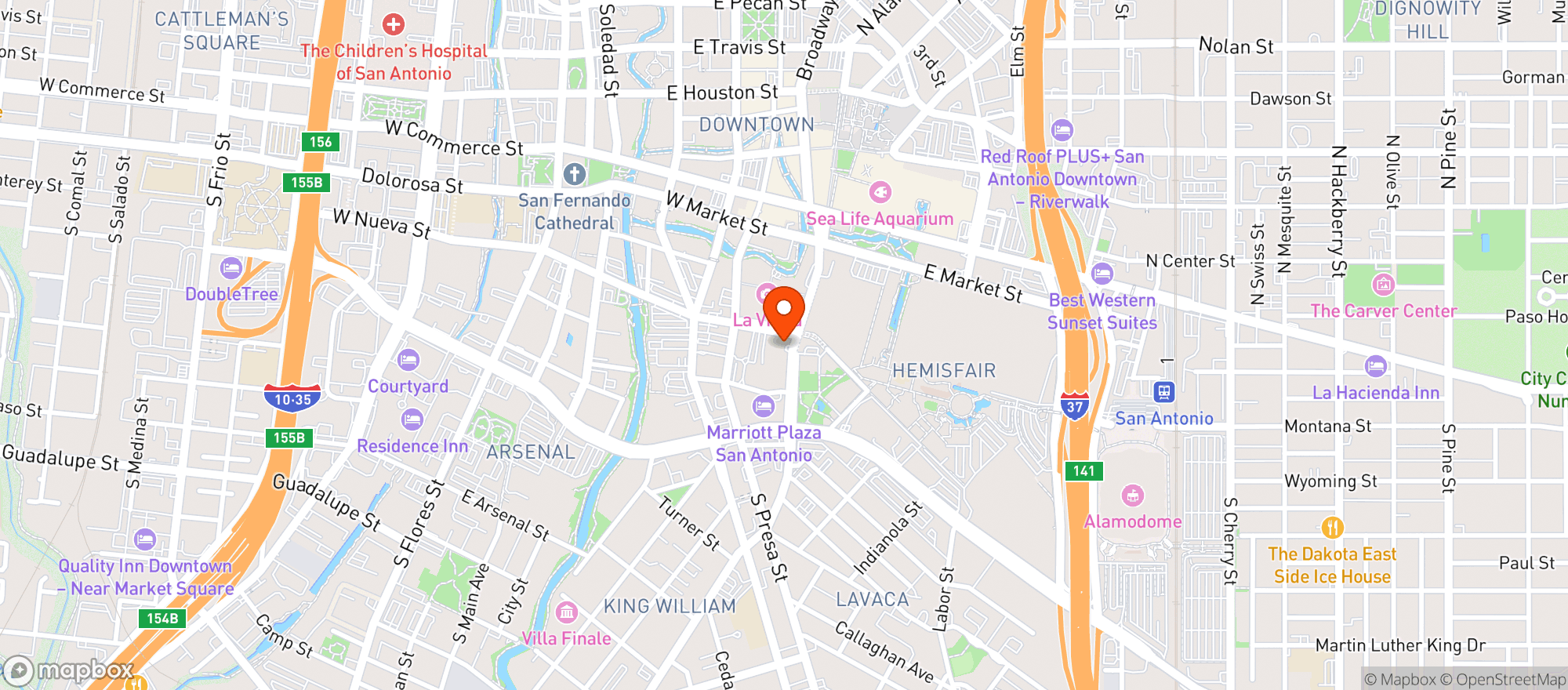 Map showing Fairmount Hotel