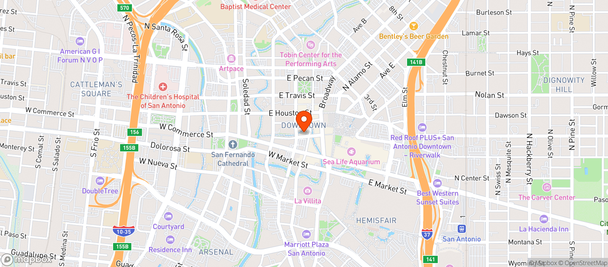 Map showing County Line Bbq