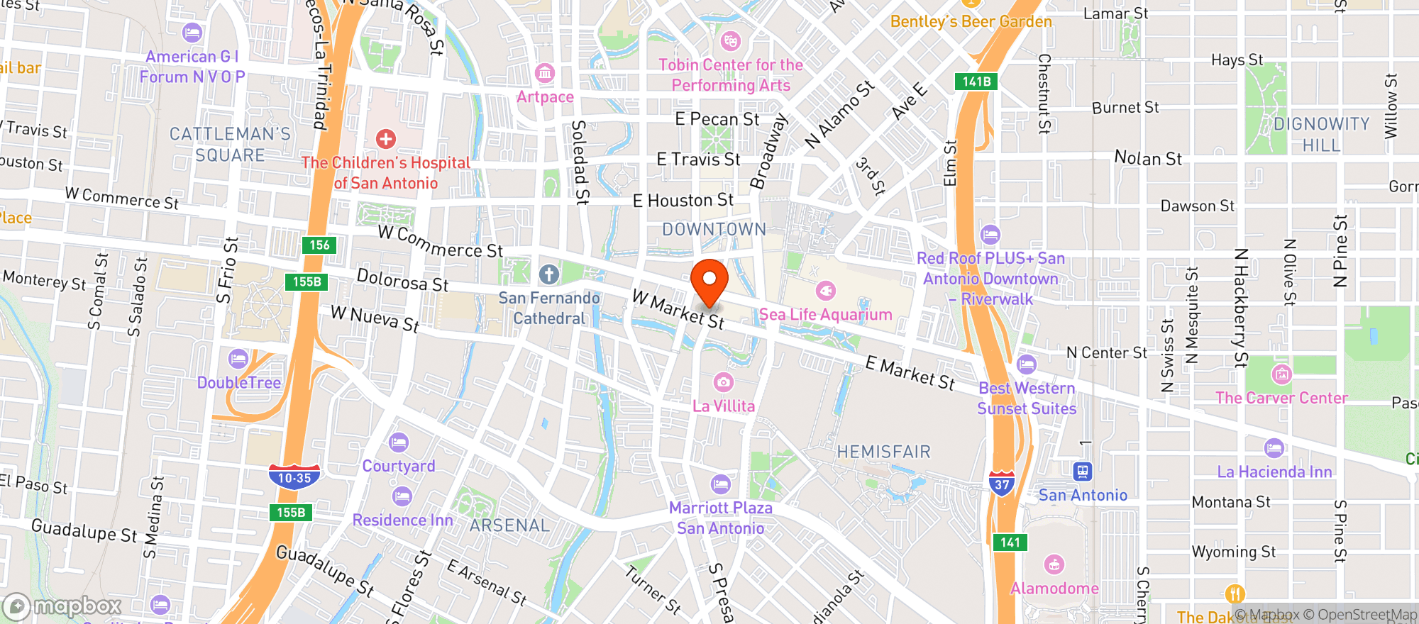 Map showing Pink Shark