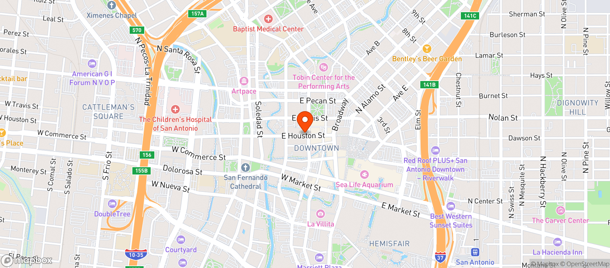 Map showing Palm Restaurant #23