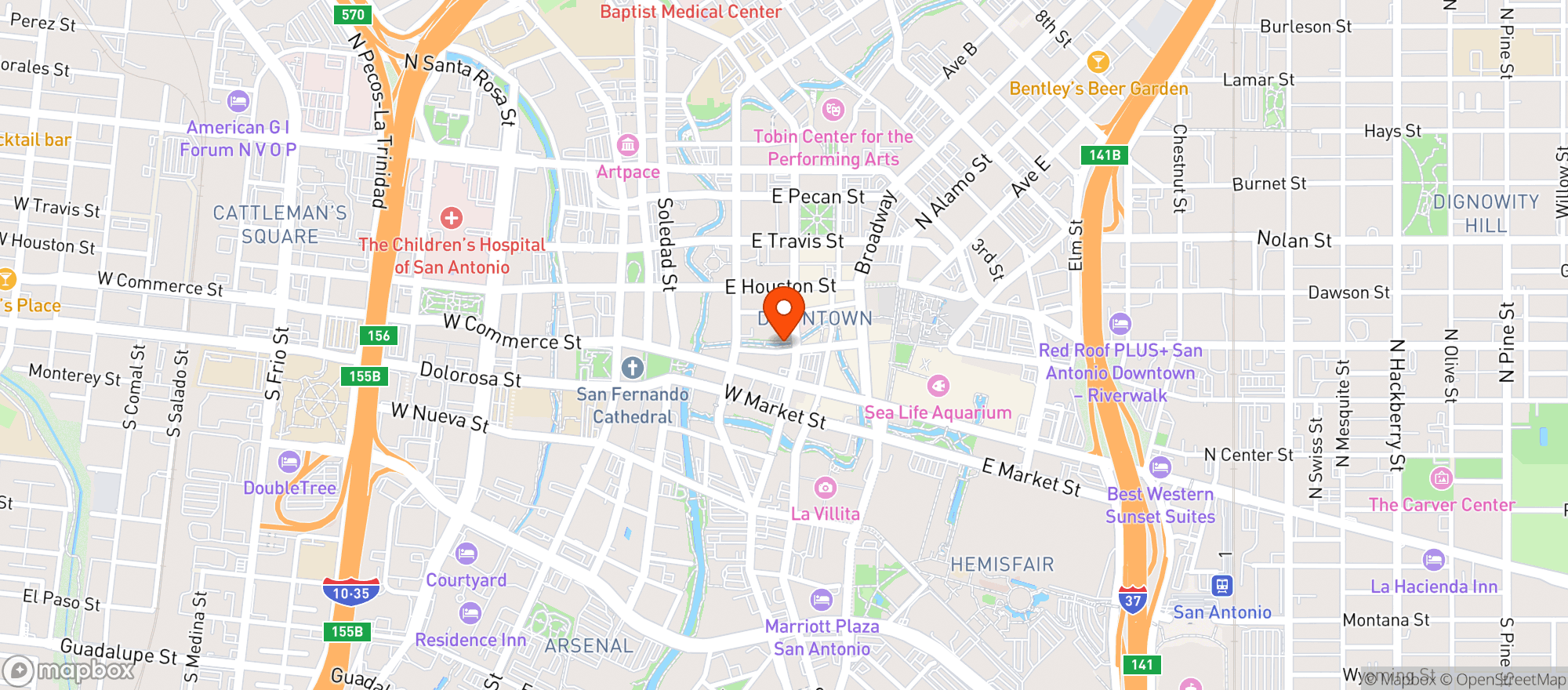 Map showing Rita's On The River