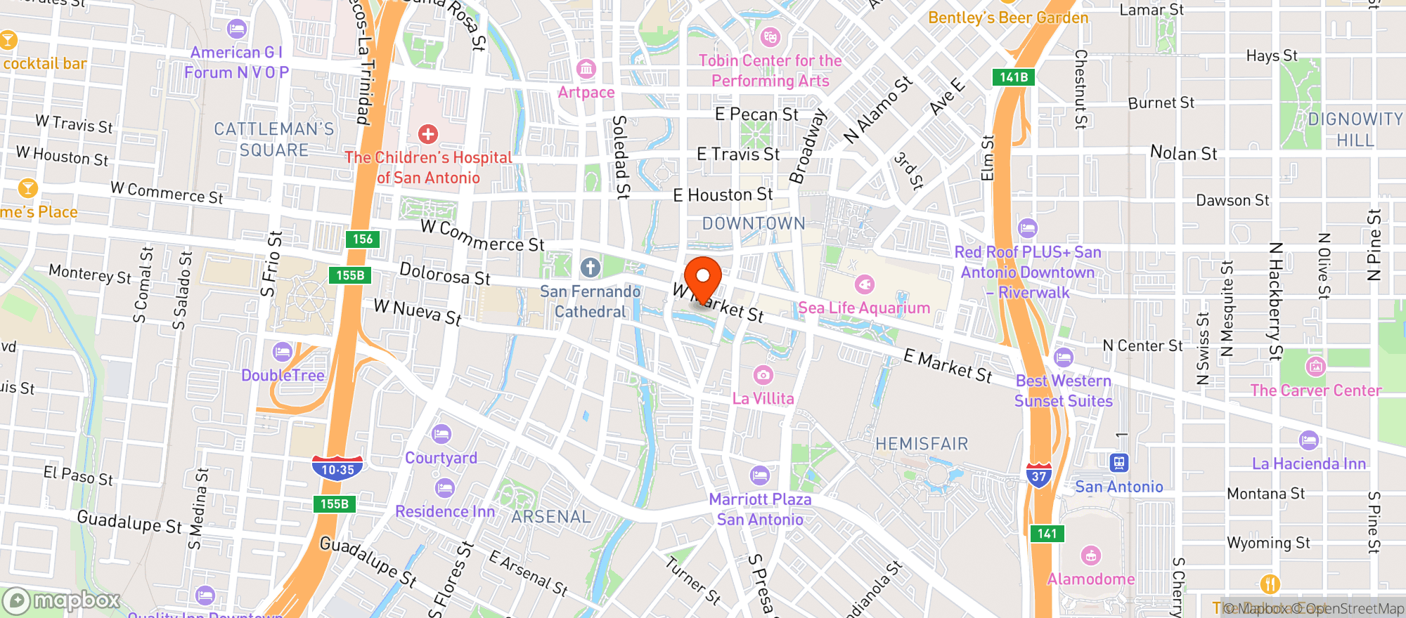 Map showing Westin Hotels & Resorts #satvw