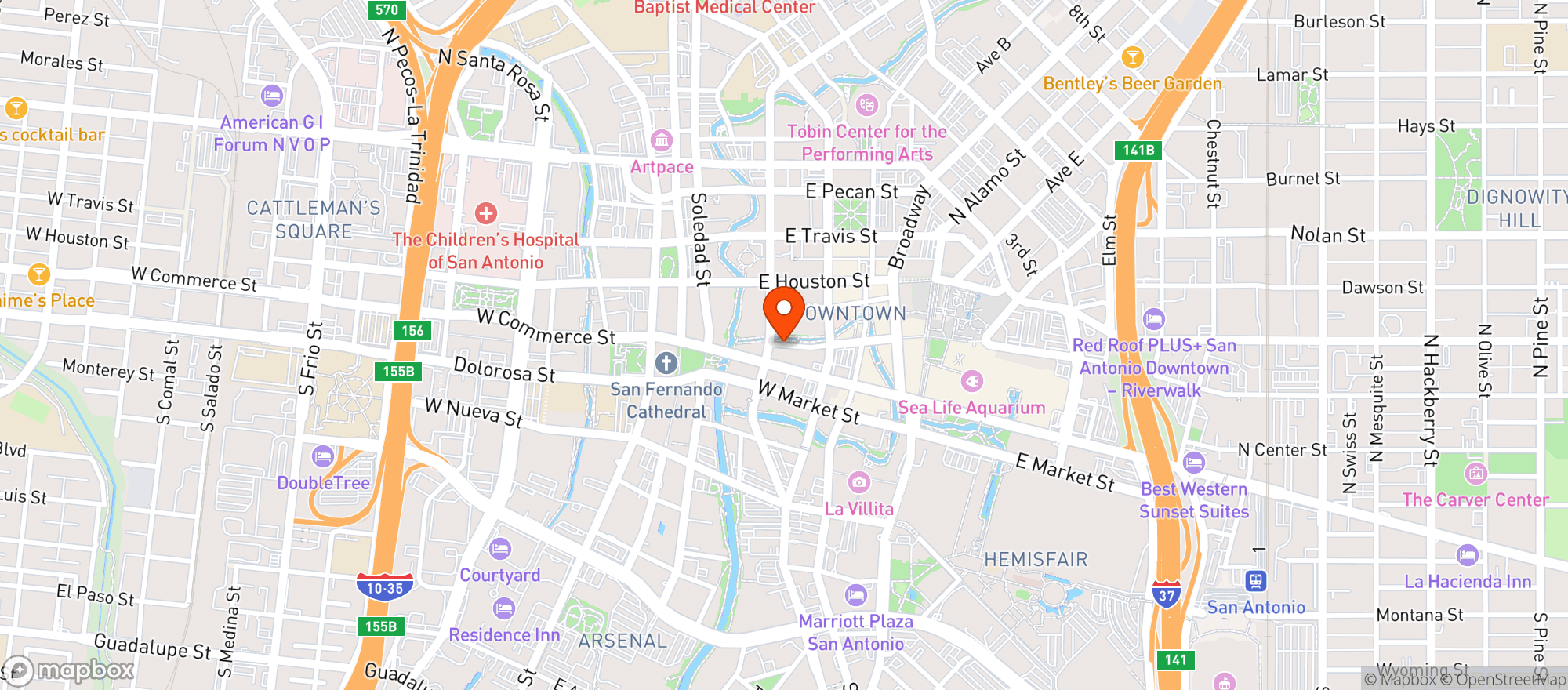 Map showing Iron Cactus Mexican Restaurant, Grill And Margarita Bar