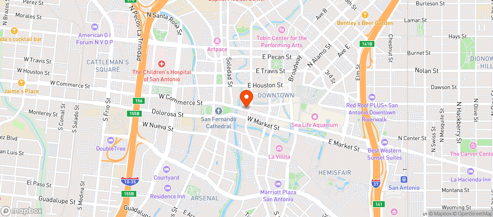 Map showing Esquire Tavern & Restaurant
