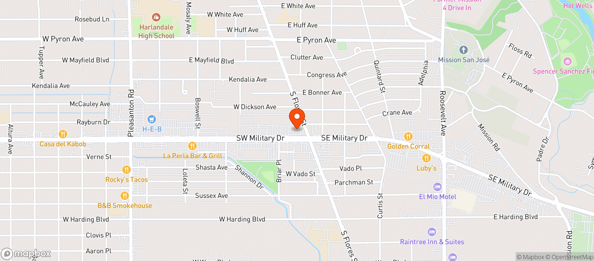 Map showing Cvs