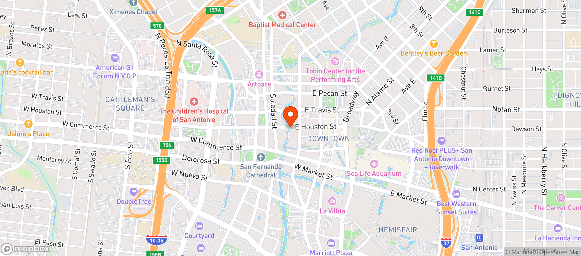 Map showing Acenar Restaurant