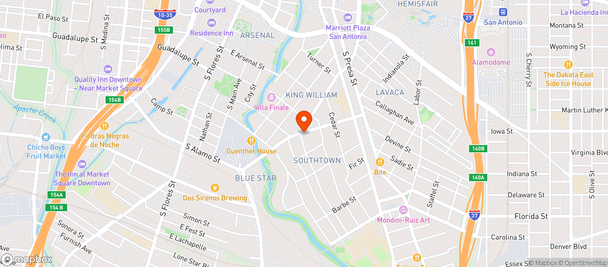 Map showing Beethoven Home