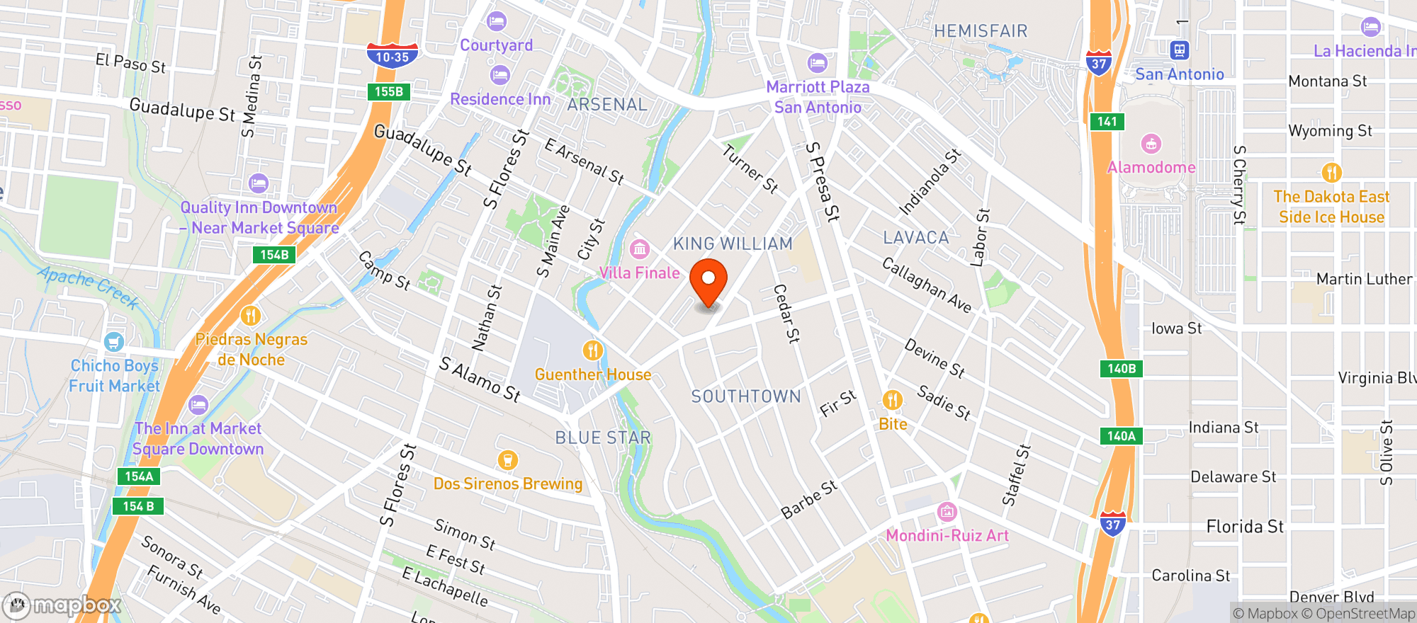 Map showing Liberty Bar