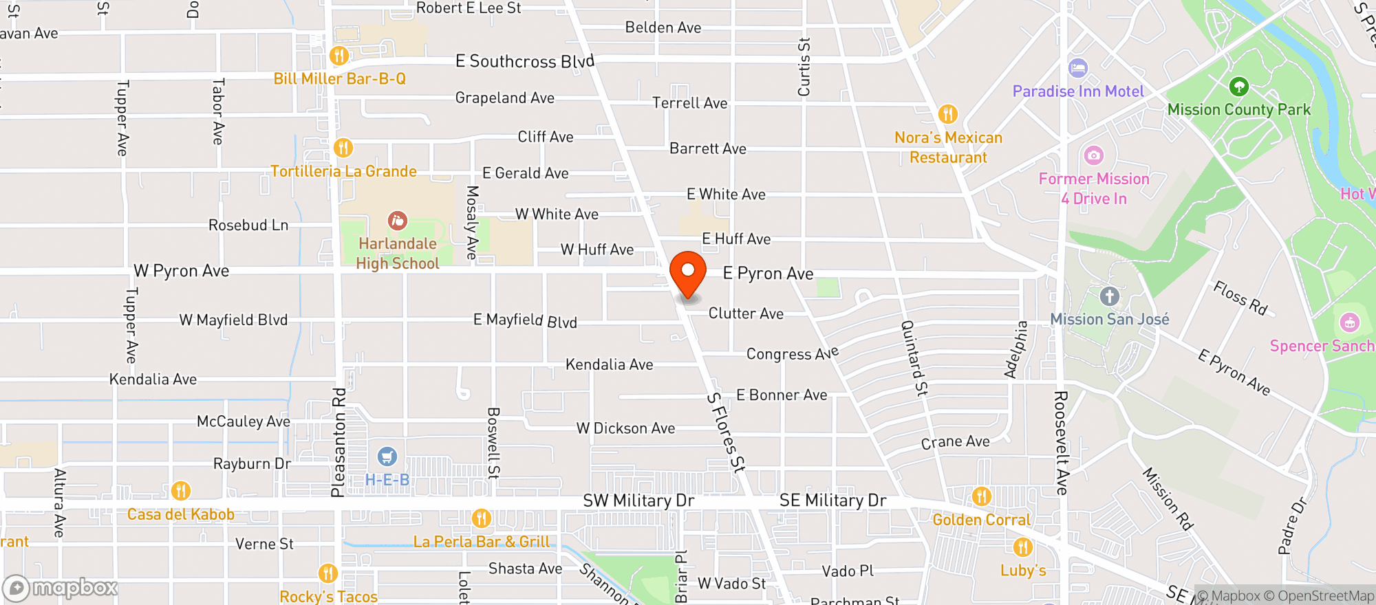 Map showing Skyway Food Mart