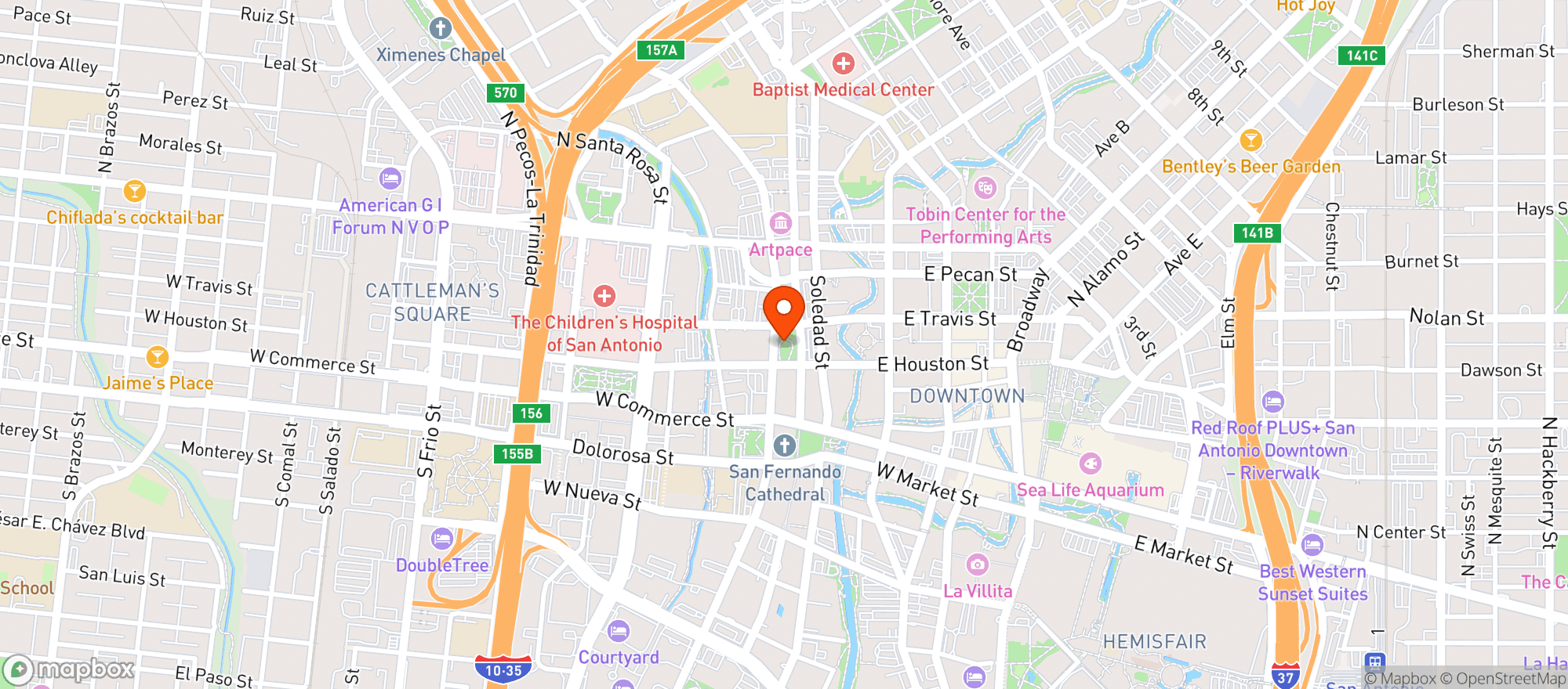 Map showing Pinkertons Barbecue