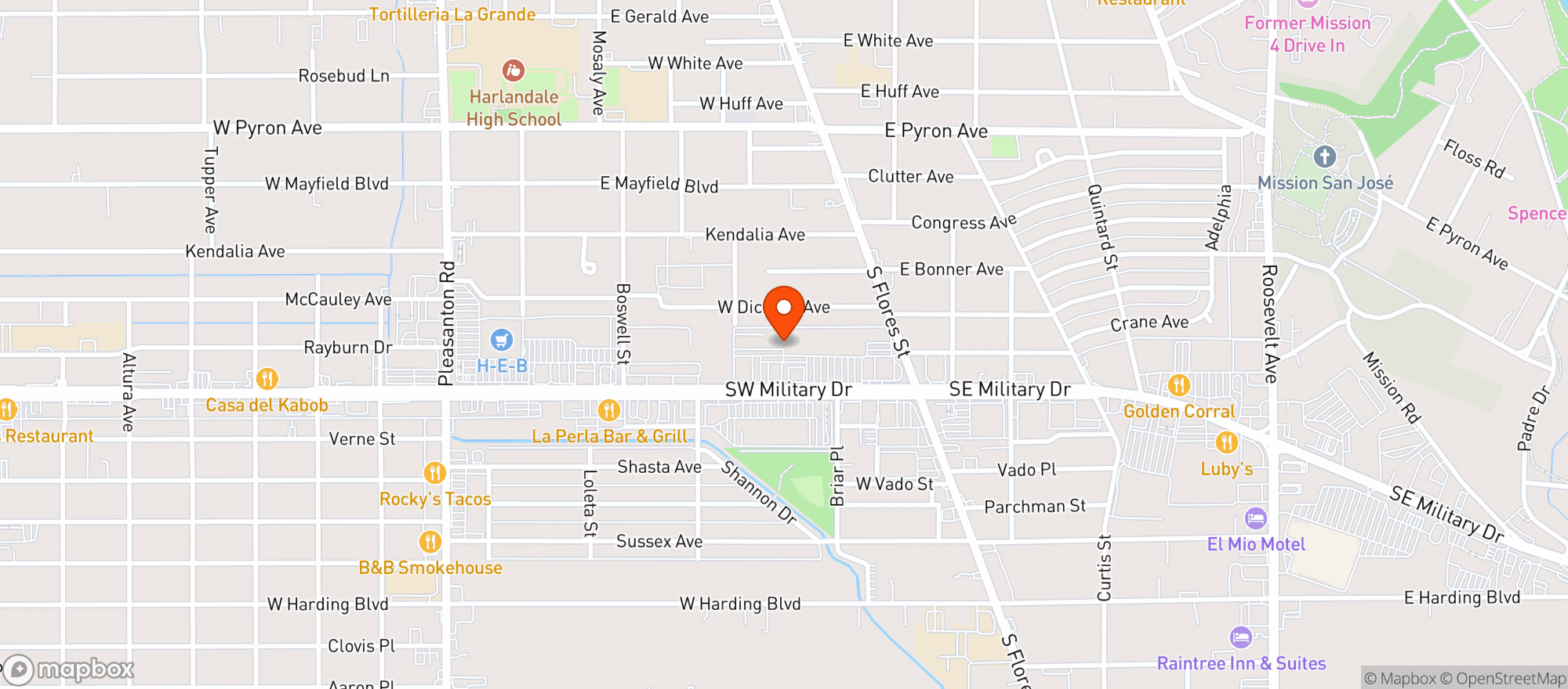 Map showing Door Dash