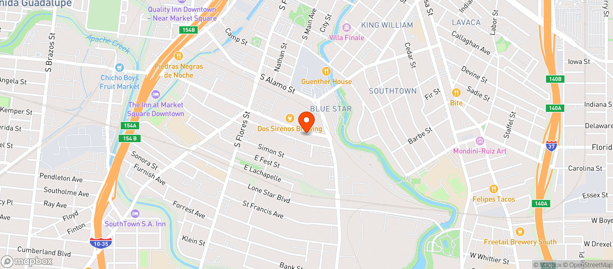 Map showing Leche de Tigre
