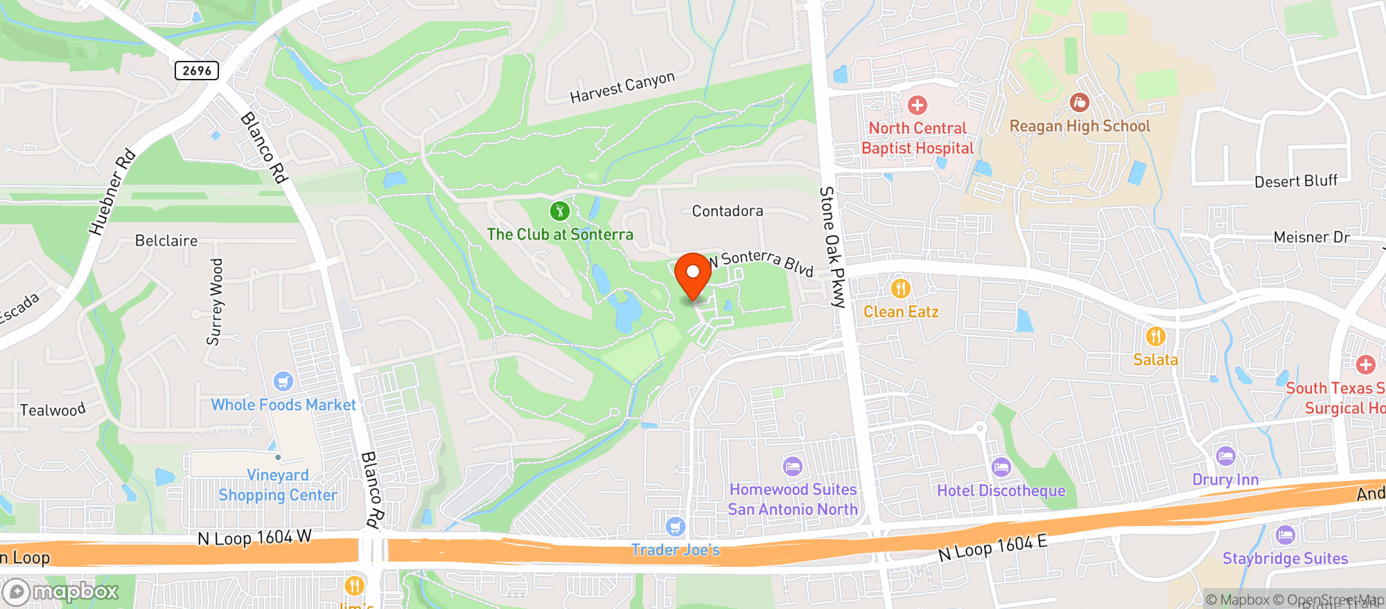 Map showing The Club At Sonterra