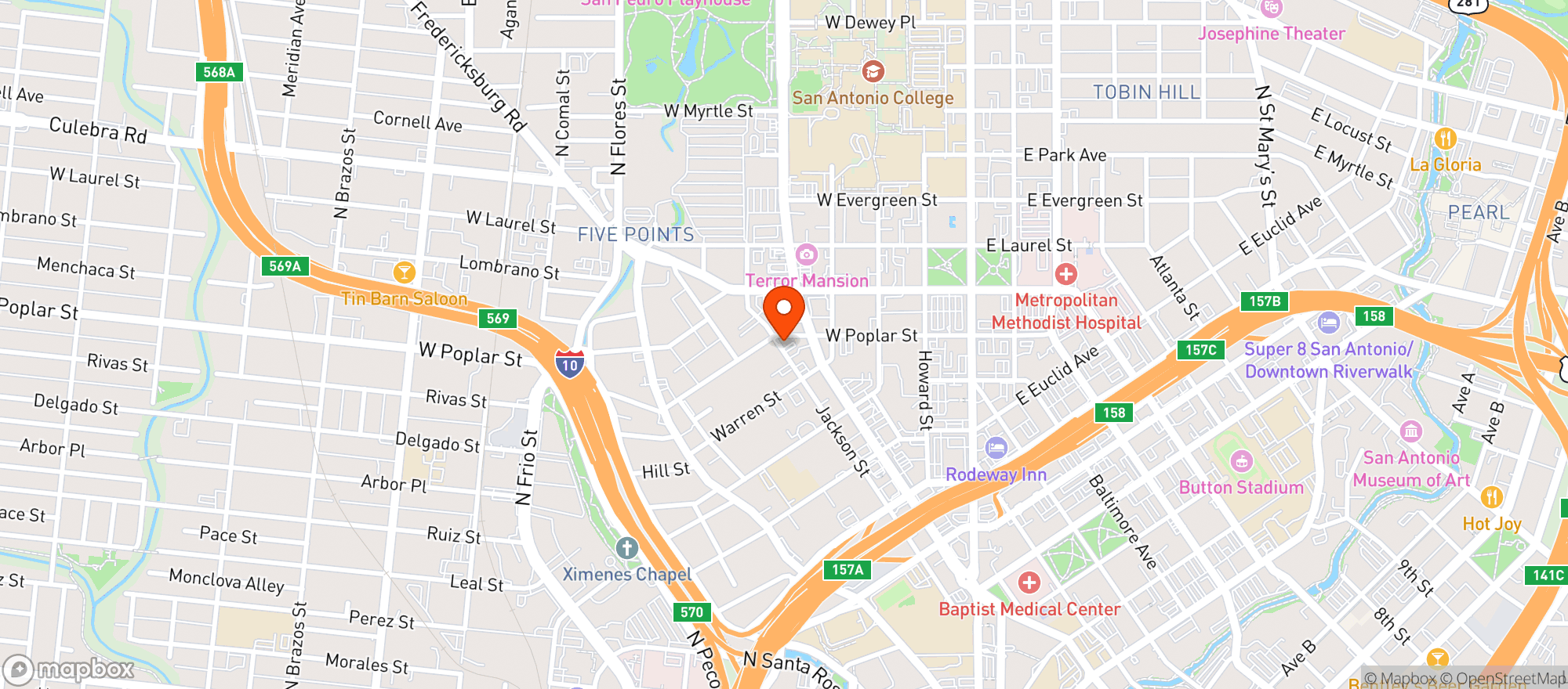 Map showing Sanchos Rest & Cantina