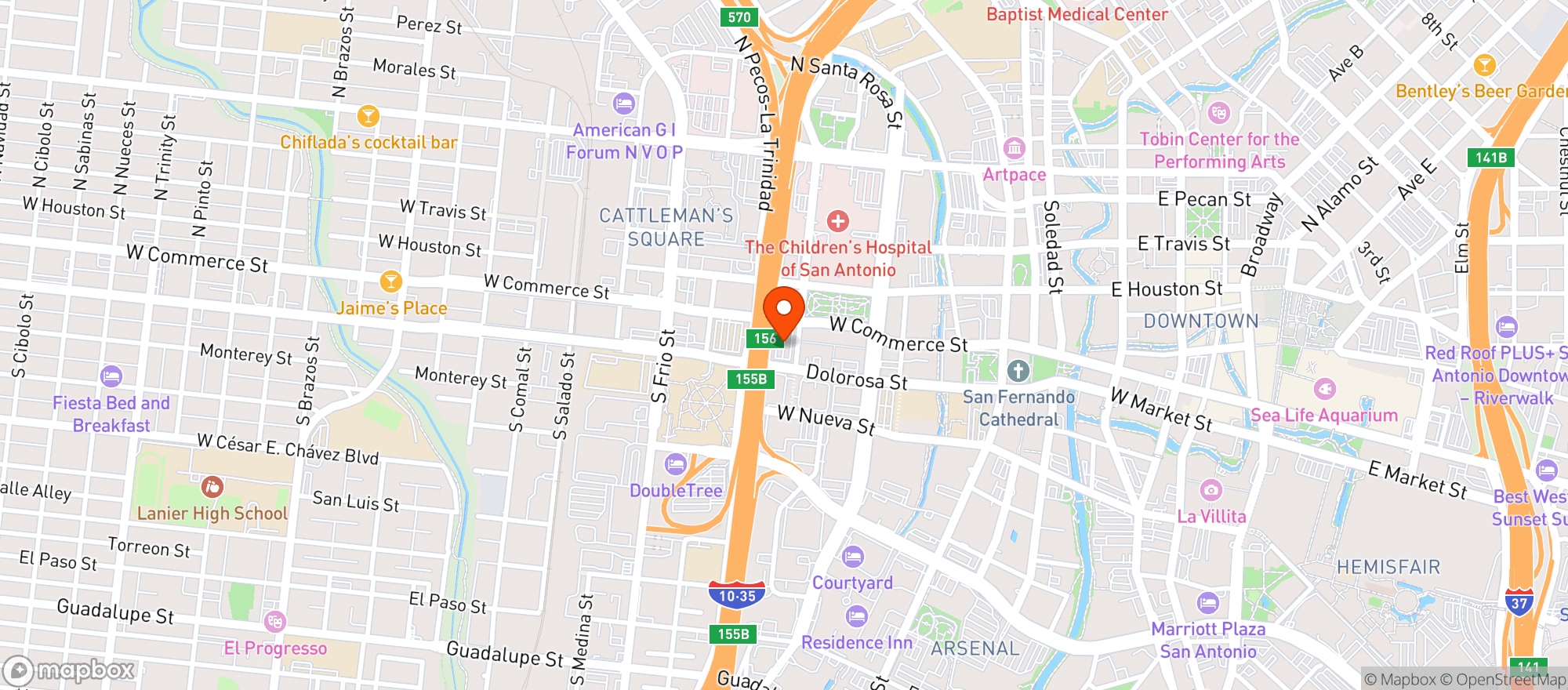 Map showing Angies