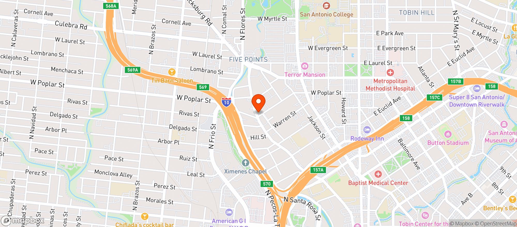 Map showing M K Davis Lounge House Dine