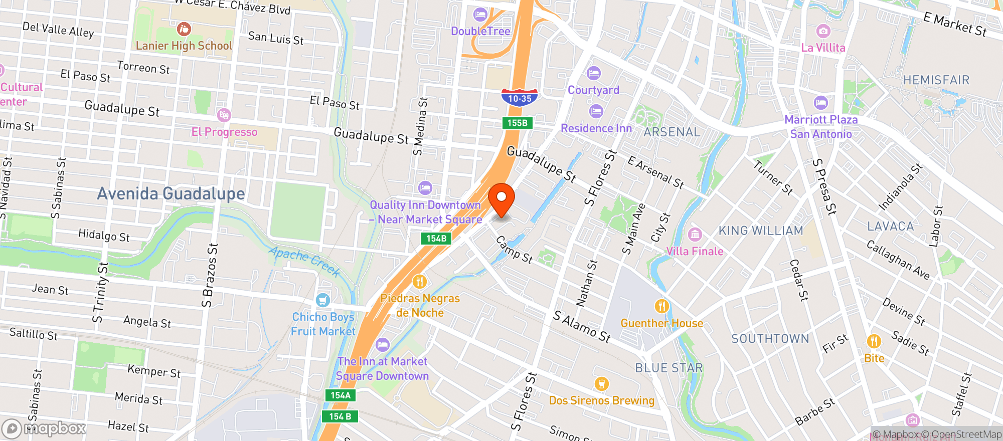 Map showing Econo Lodge Inn & Suites