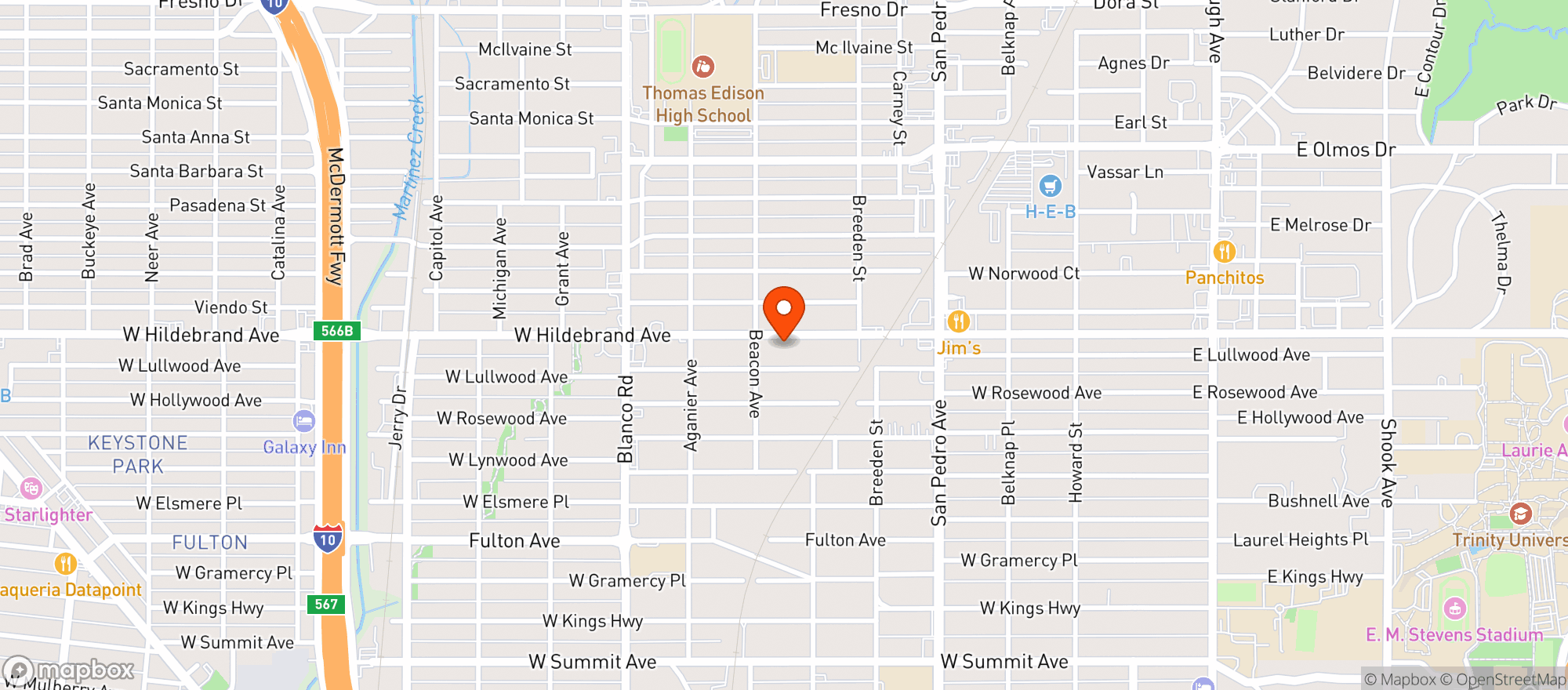 Map showing Gruene Botanicals - San Antonio