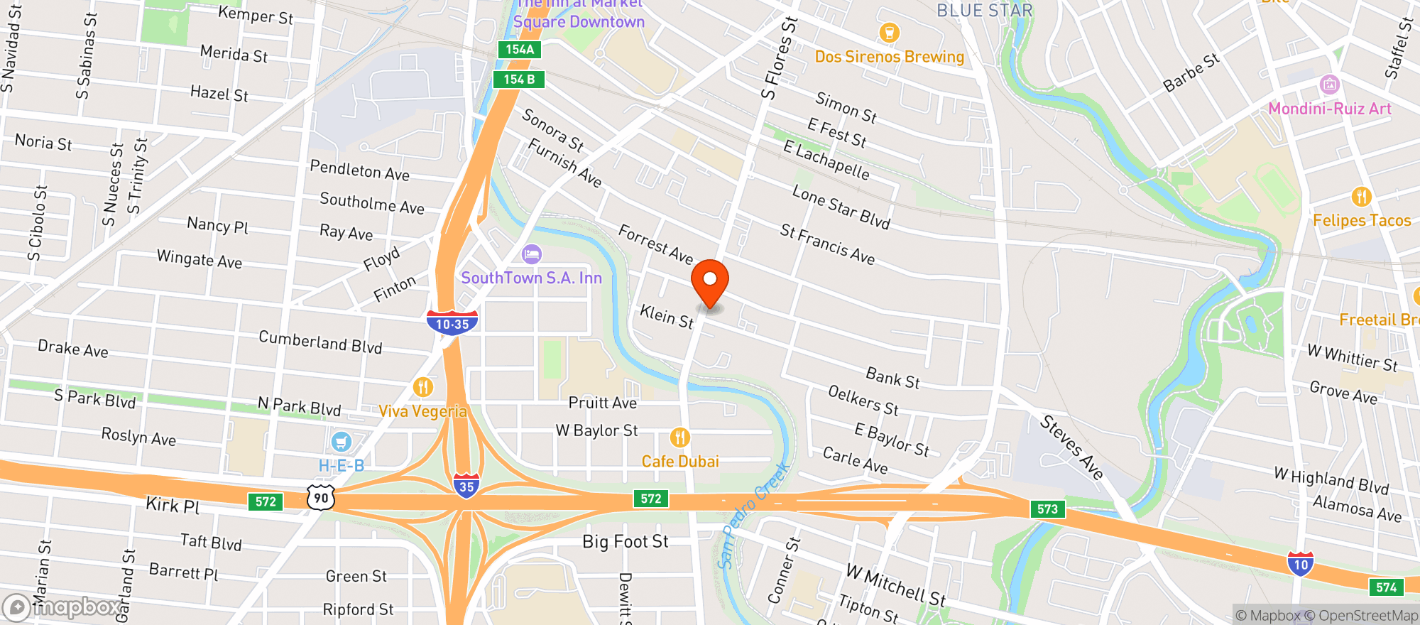 Map showing Green Emporium - S Flores