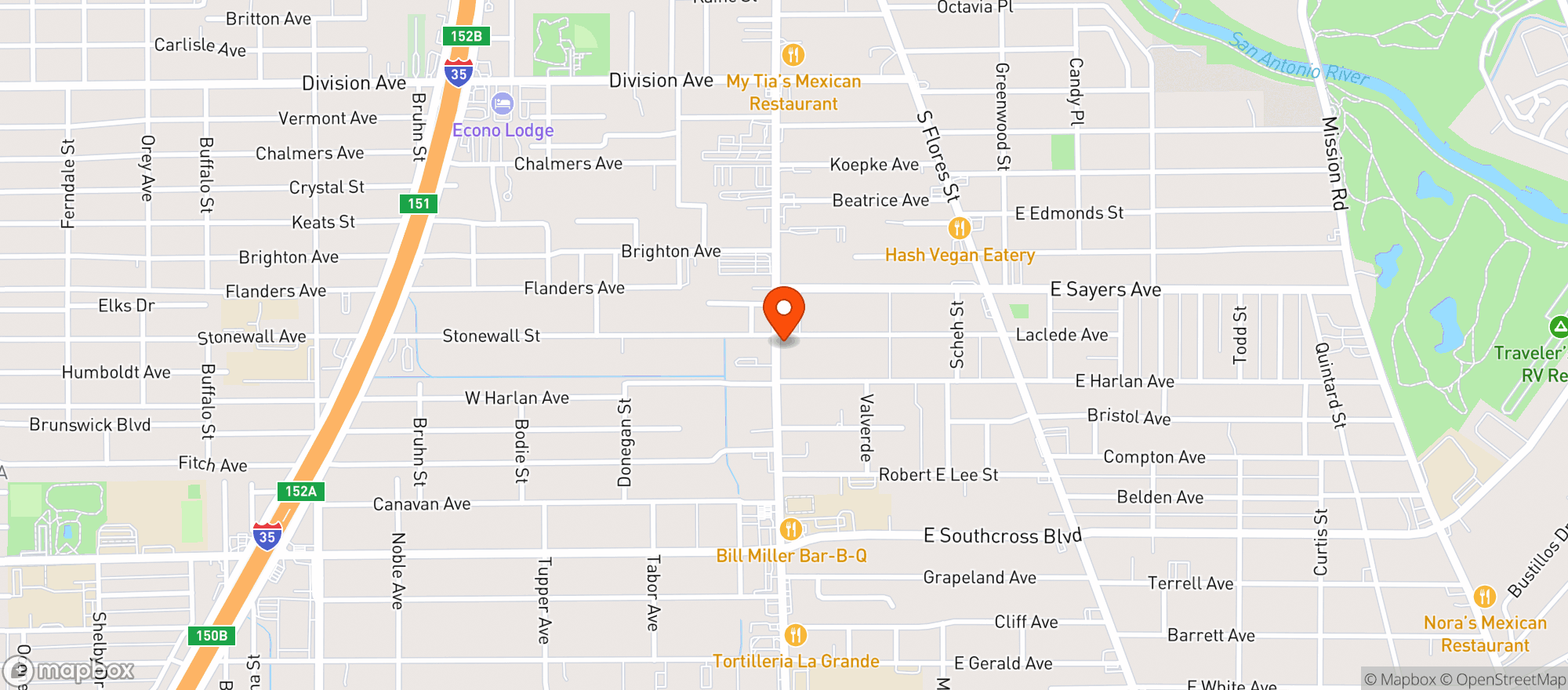 Map showing Eleven02 Sports Bar