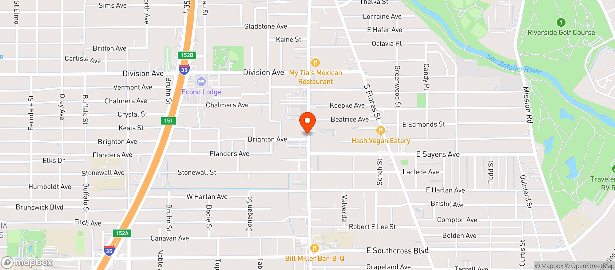 Map showing Broosters Backyard Icehouse
