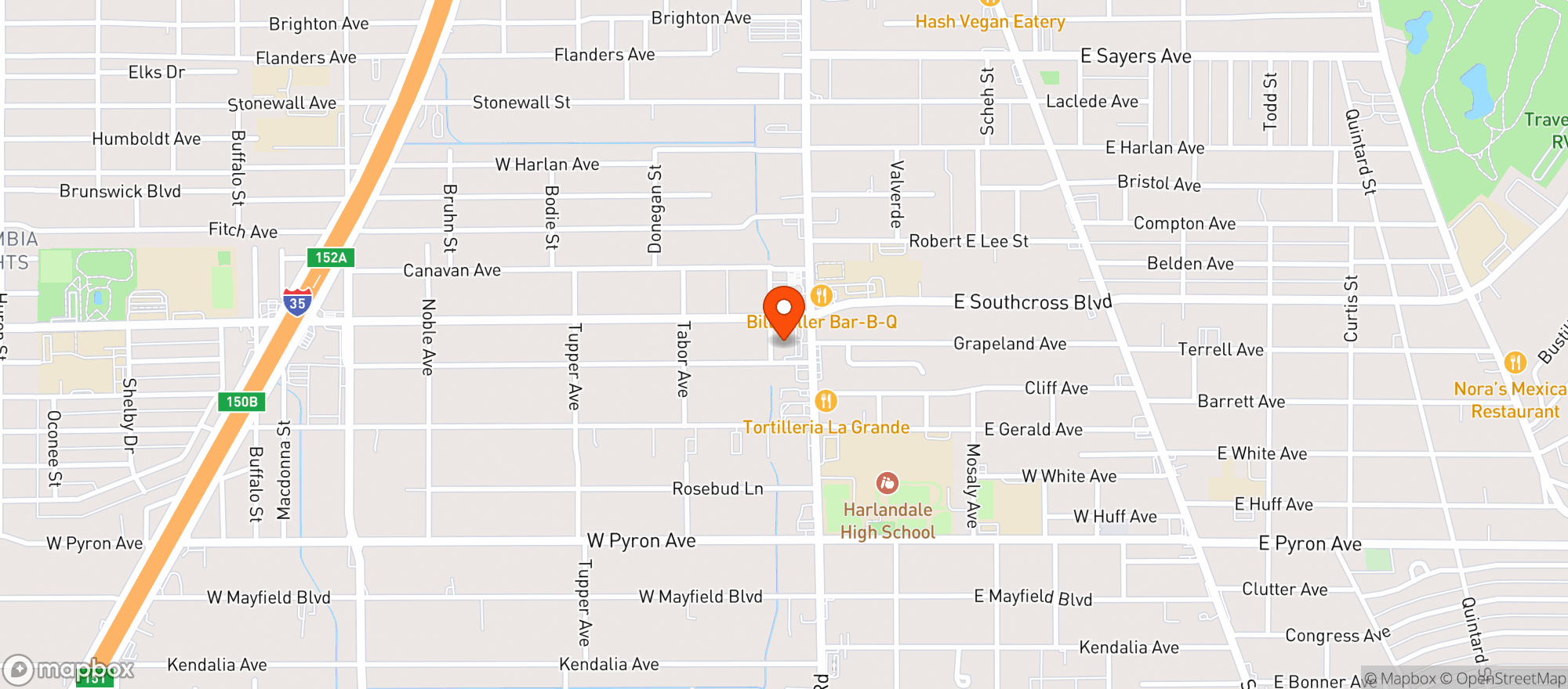 Map showing Tejas Market Pleasanton