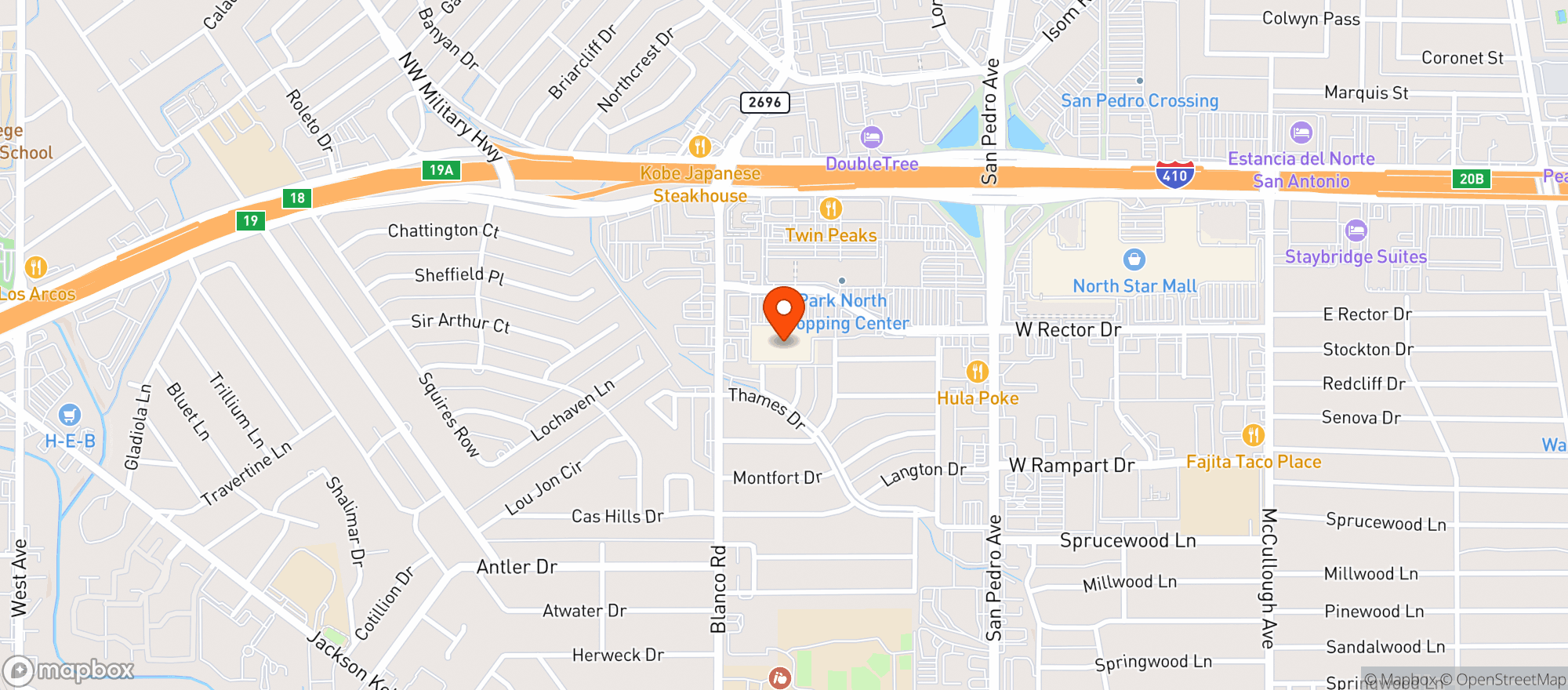 Map showing Target - Park North