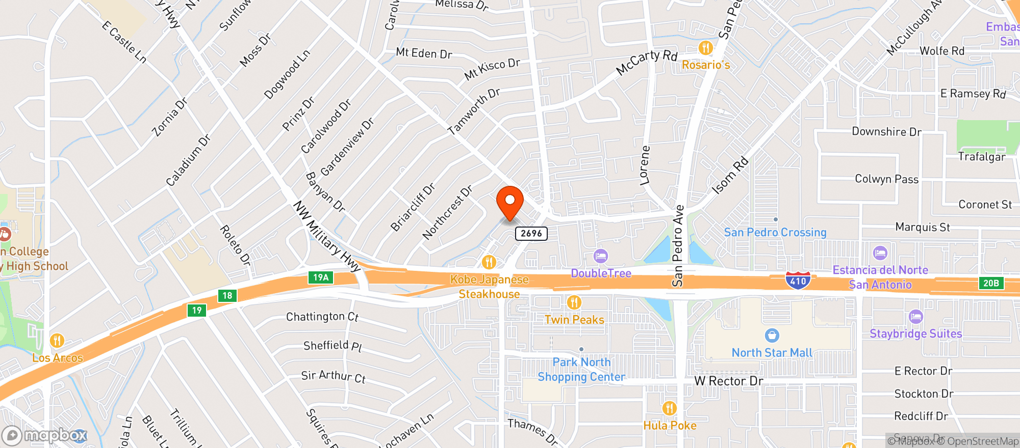Map showing Mary Jane's Cbd Dispensary - Blanco